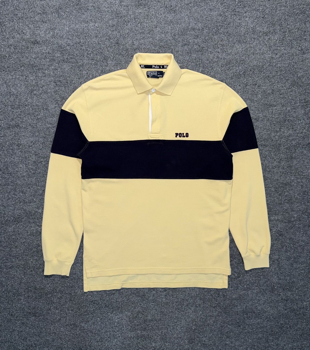 Polo Ralph Lauren Polo Ralph Lauren Yellow Navy Pique Rugby M Size US M / EU 48-50 / 2 - 1 Thumbnail