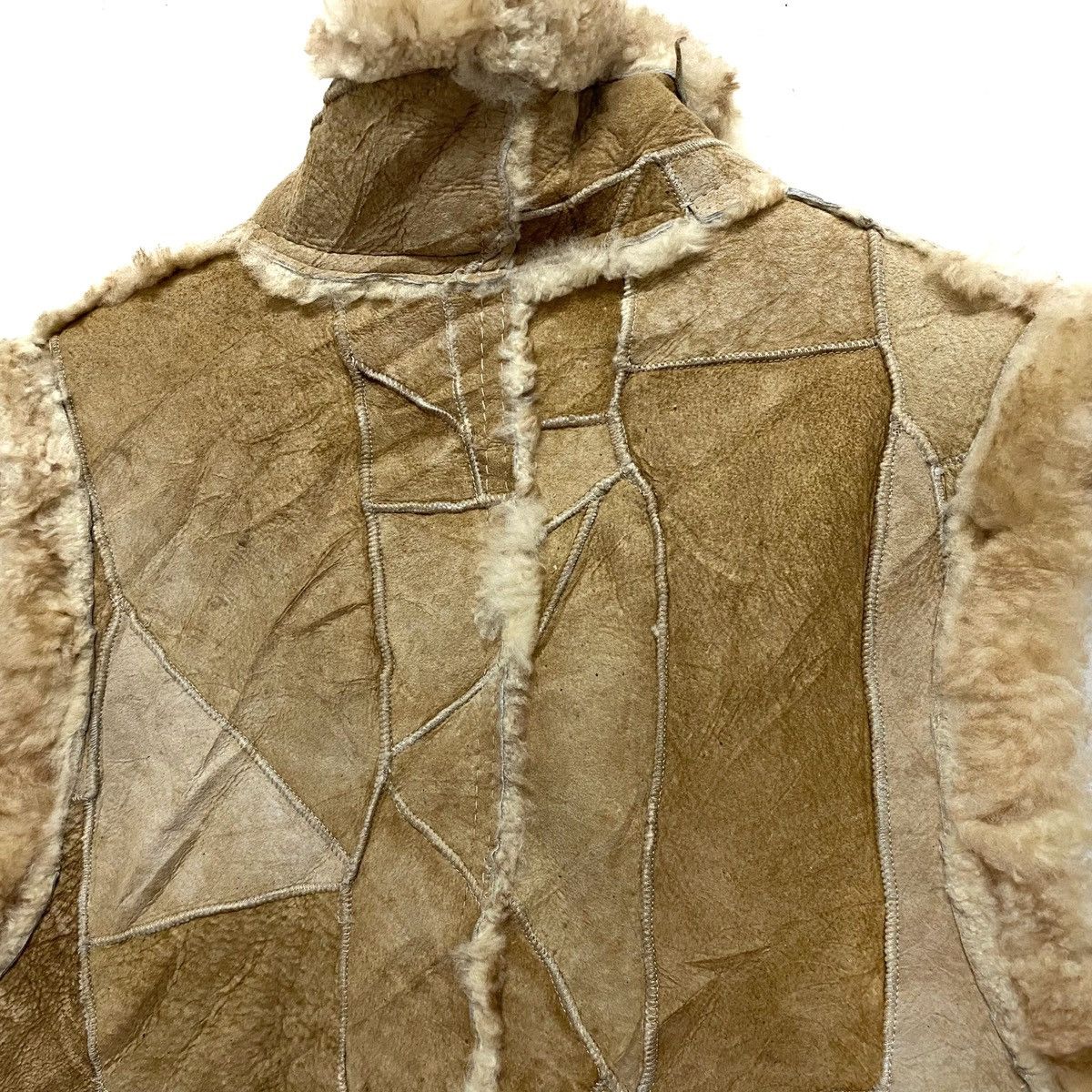 Vintage Vintage Leather Patchwork Faux Fur Jacket Size US L / EU 52-54 / 3 - 8 Thumbnail