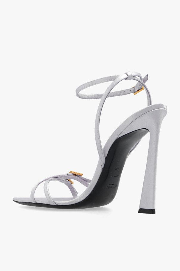Saint Laurent Paris o1s1wg111024 Lila Sandals in Crepe Satin in Grey Size US 9.5 / IT 39.5 - 5 Thumbnail