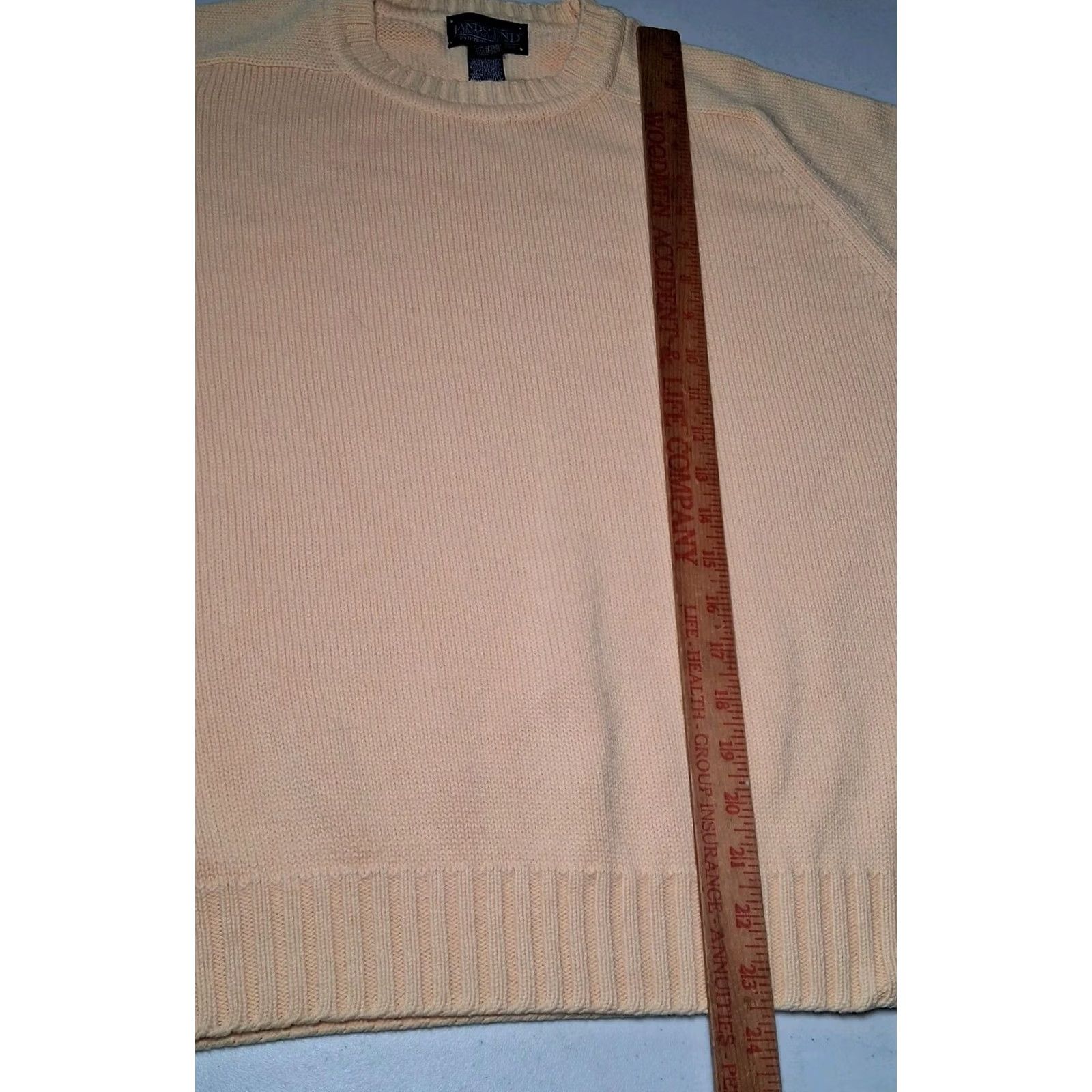 Lands' End VINTAGE Lands' End Sweater Women Medium Yellow Crewneck Pullover Classic Cotton USA Size M / US 6-8 / IT 42-44 - 5 Thumbnail