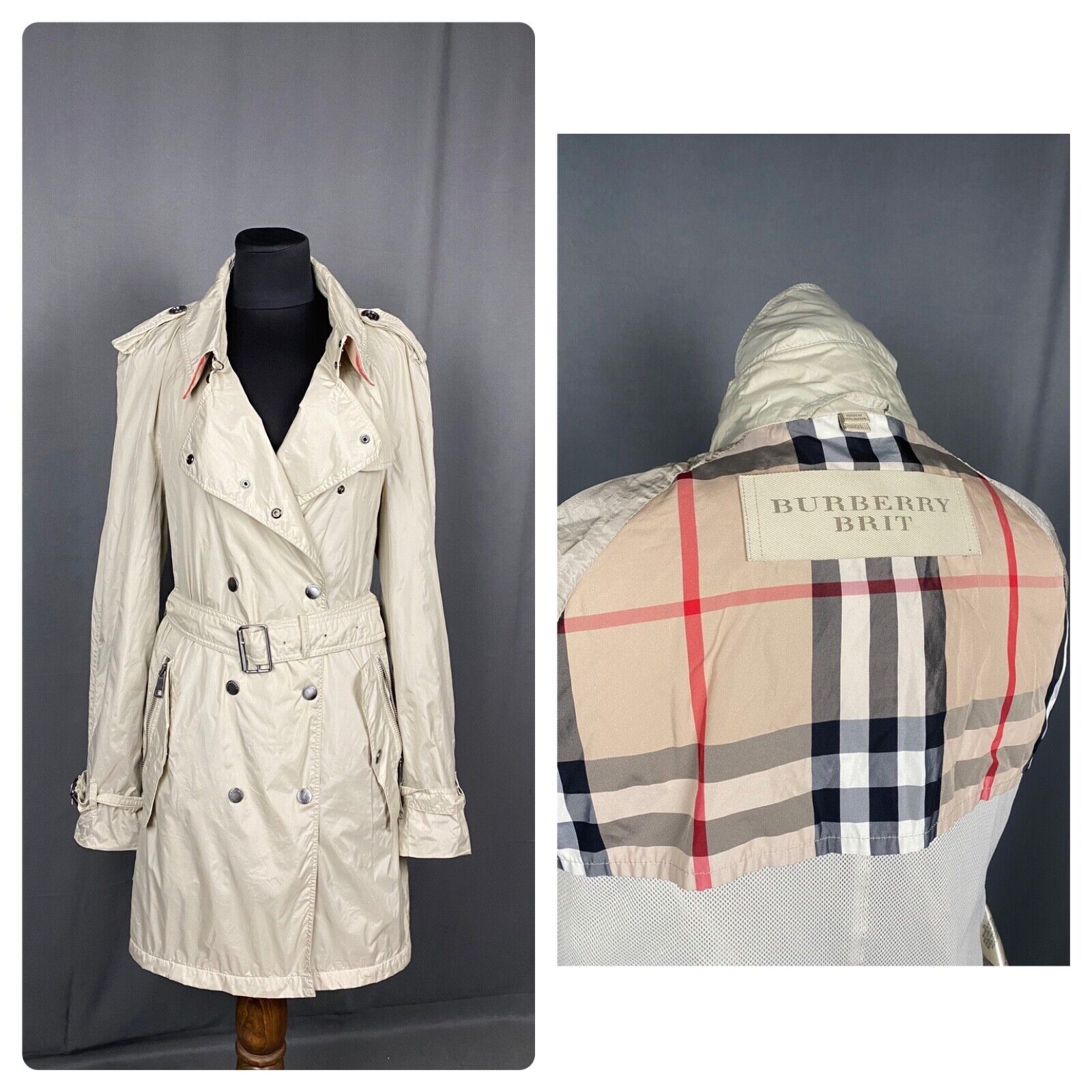 Burberry Burberry Nova Check Beige Double Breasted Trench Coat UK 12 Size L / US 10 / IT 46 - 1 Thumbnail
