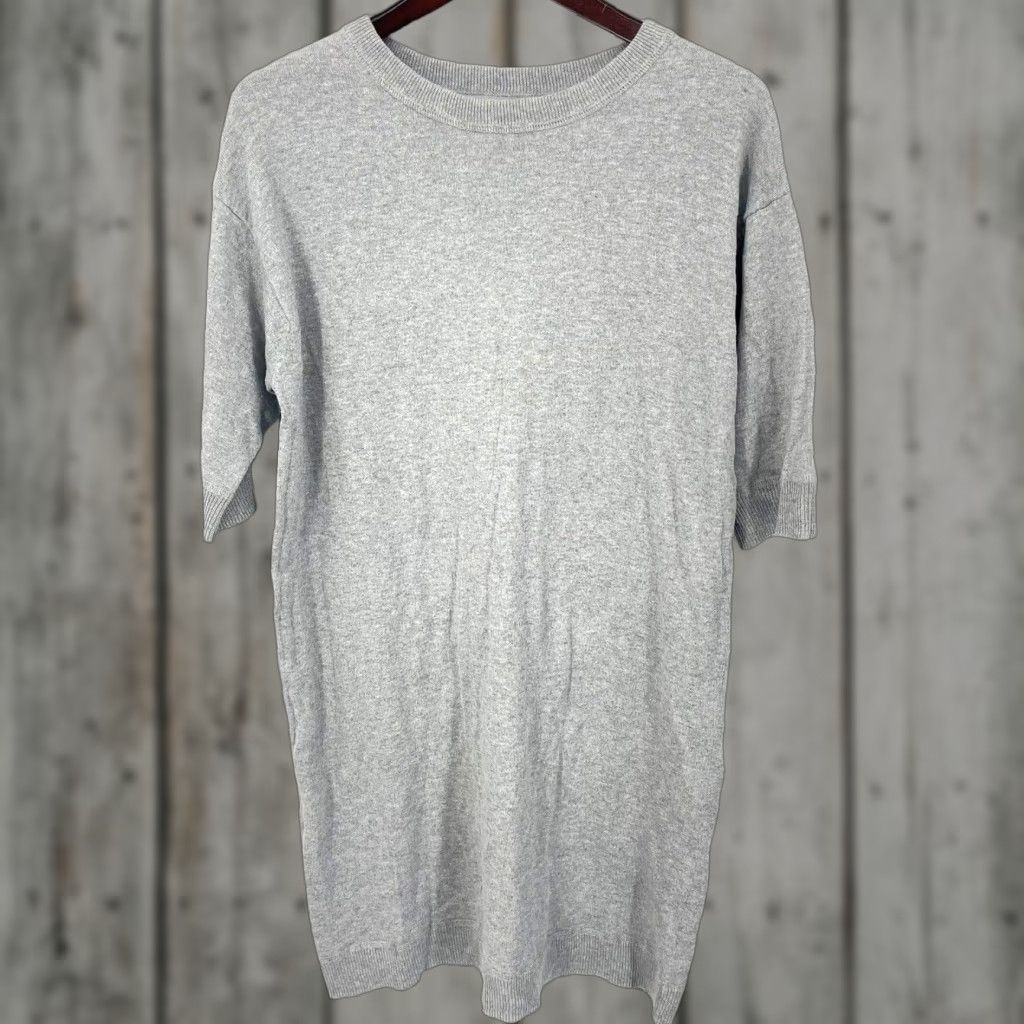 Vince Vince Sweater Dress Womens XS Gray Knit Oversized Short Sleeve Pullover Classic Designer Size XS / US 0-2 / IT 36-38 - 1 Thumbnail