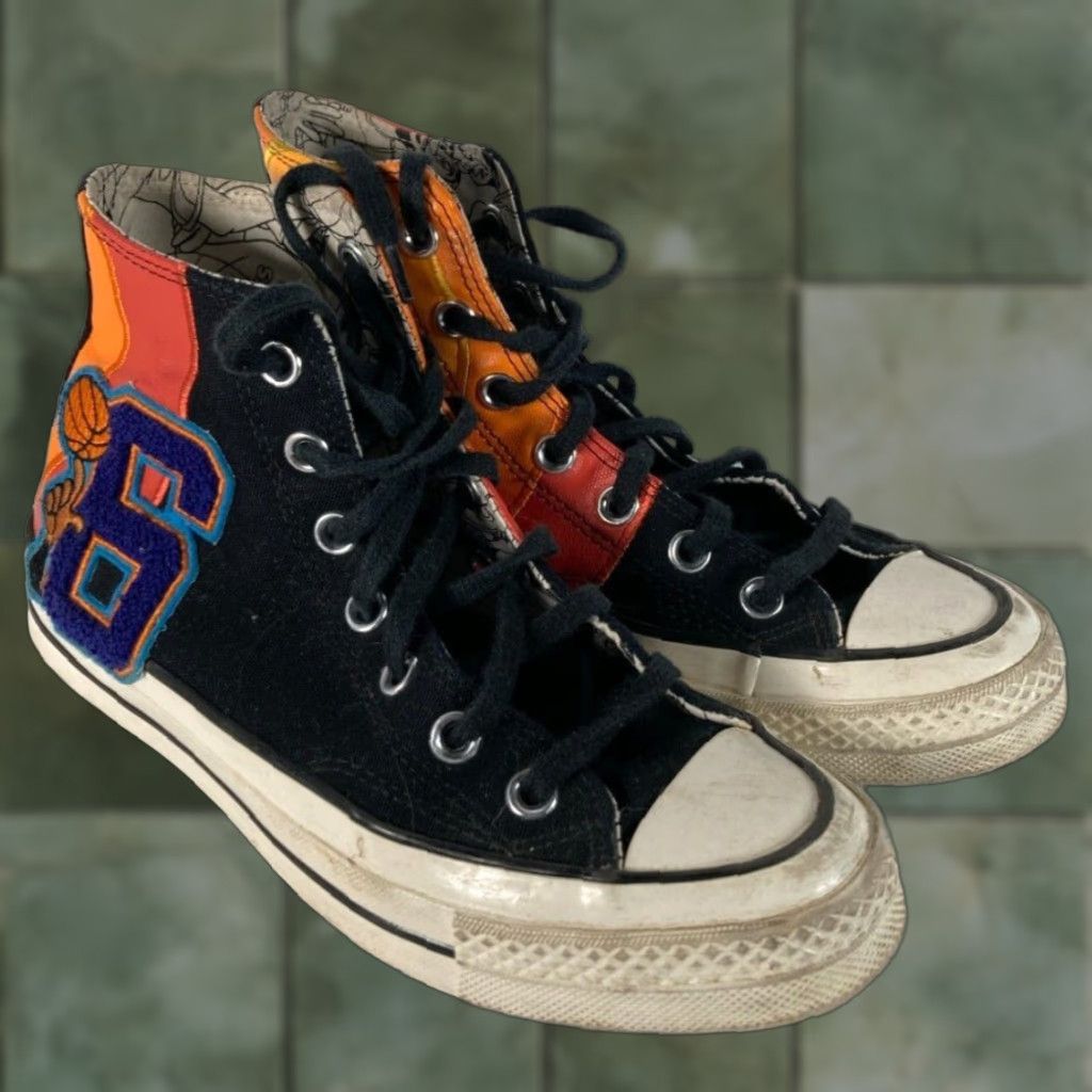 Converse Converse Chuck Taylor All Star Hi Space Jam Mens 7 Tune Squad Mens 5 Black Colorblock Lace Up High Top Athletic Sneaker 90s Space Mens Shoes Size ONE SIZE - 1 Thumbnail
