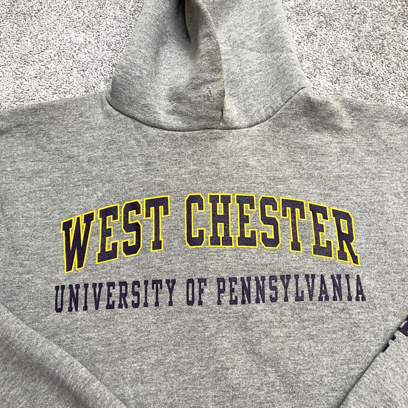 Russell Athletic VINTAGE Russell Athletic Hoodie Unisex Large Gray 90s Graphic Print Sweatshirt Size US L / EU 52-54 / 3 - 7 Thumbnail