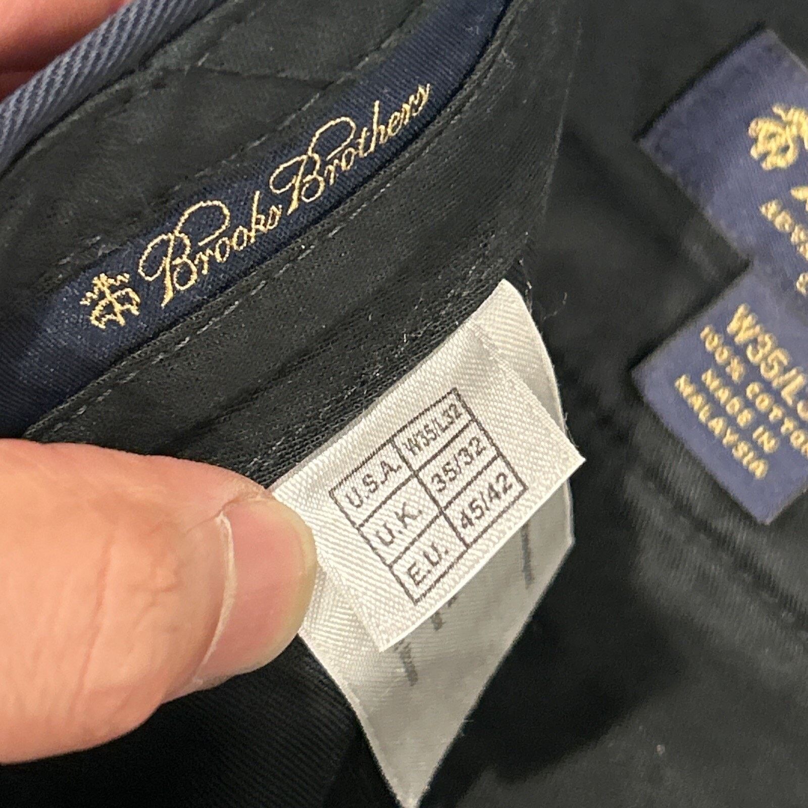 Brooks Brothers Beyond Baggy Pants 35x28 Advantage Chino Clark Action Slacks Size US 35 - 4 Thumbnail