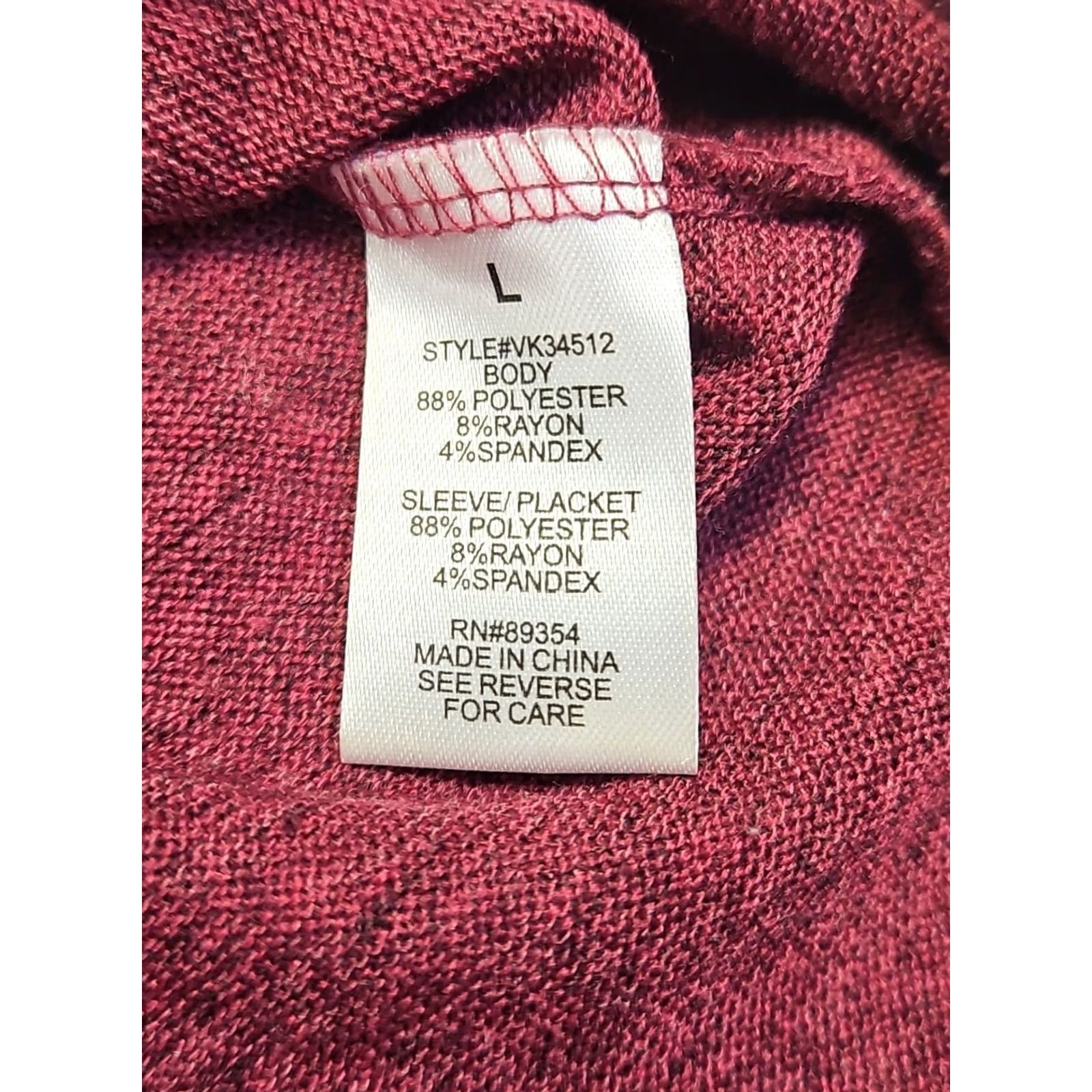 Vintage Adrienne Vittadini Womens L Burgundy Knit Top Asymmetrical Hem Button Accent Puff Sleeve Scoop Neck Pullover Casual Workwear Knit Top Size L / US 10 / IT 46 - 3 Thumbnail