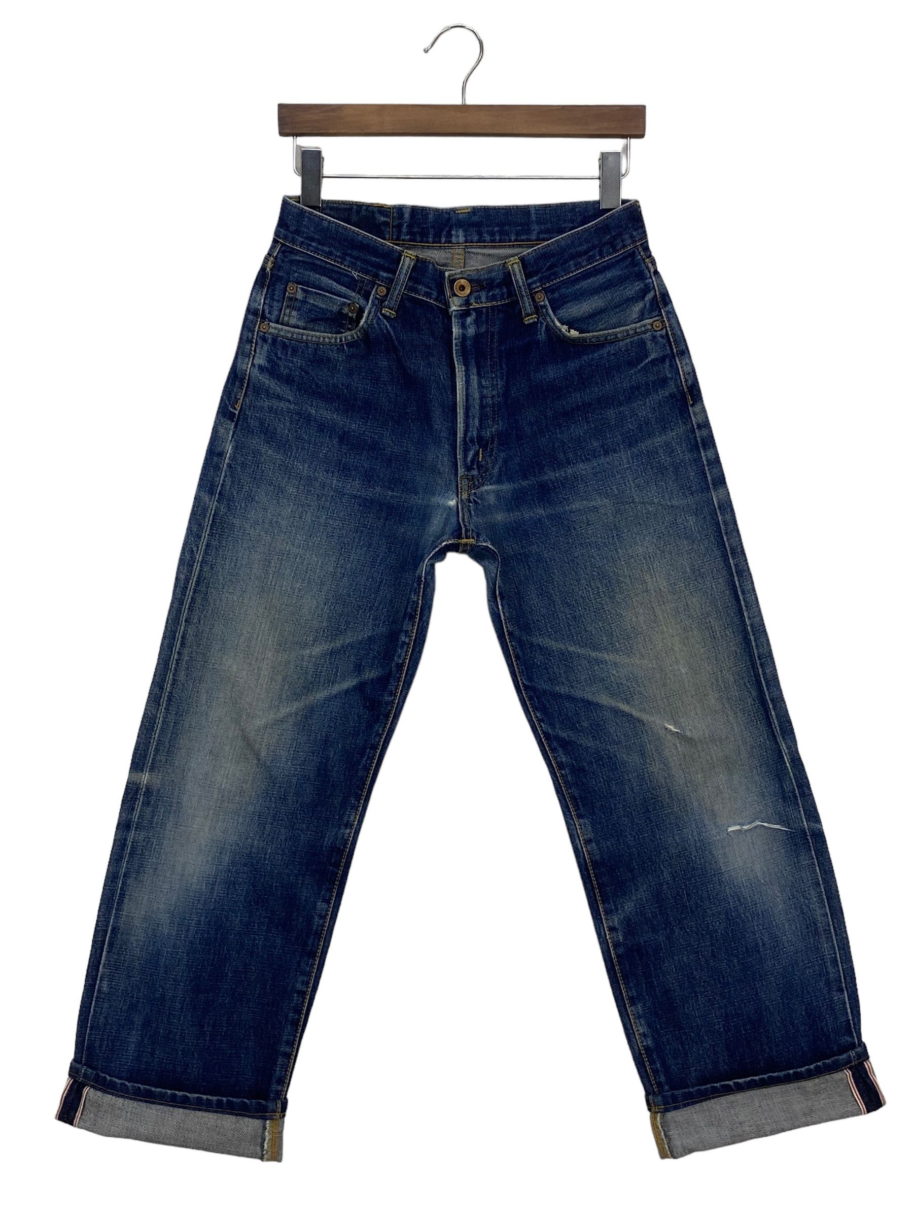 image of Distressed Denim x Edwin Selvedge Denim Jeans Distressed Selvedge Pants Japan in Blue (Size 29)