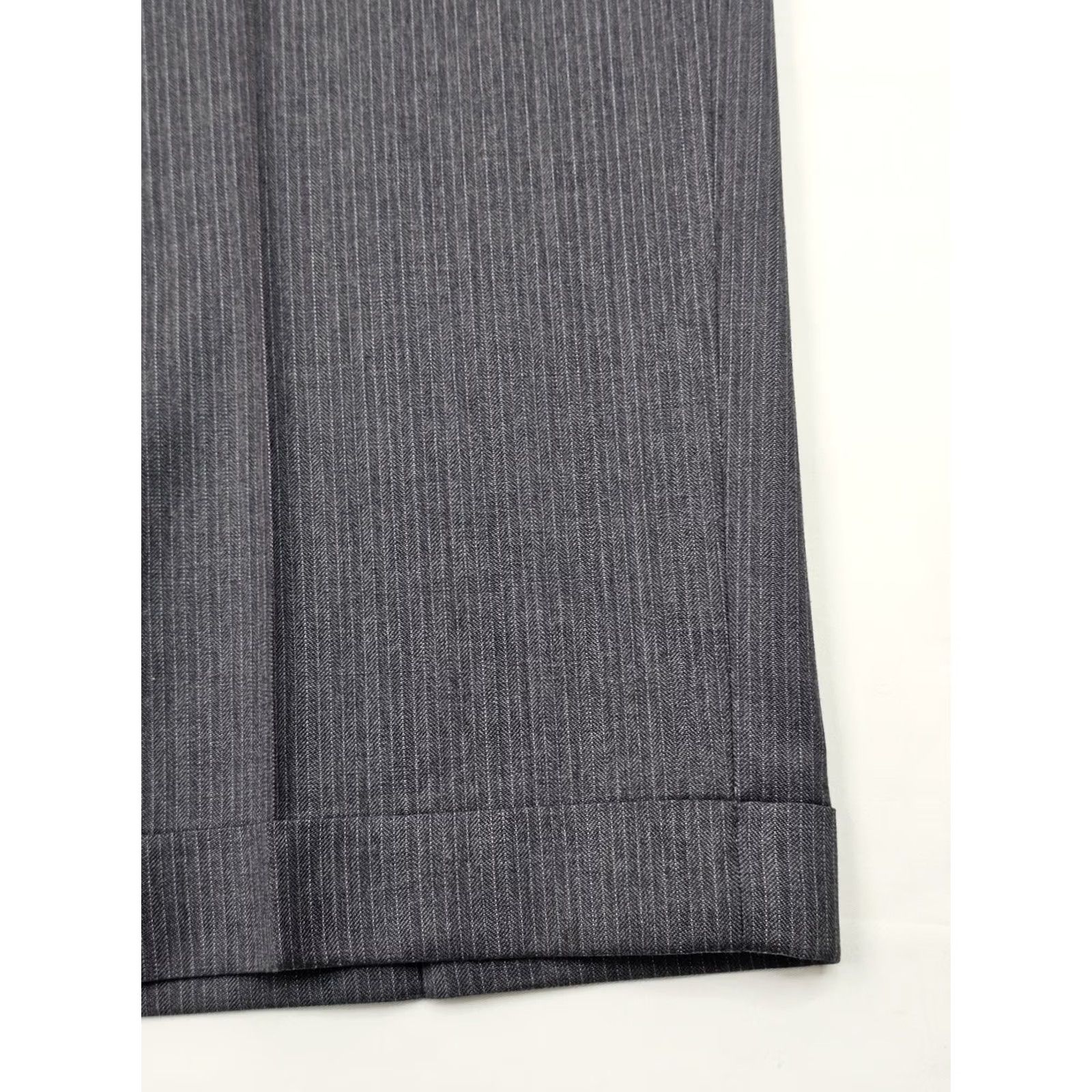 Alfani Alfani Gray Pinstripe Cashmere Wool Blend Pants Men 42x31 Flat Front Cuffed EUC - Regular Fit, Dress Pants, Business, Formal, Casual Size US 42 / EU 58 - 3 Thumbnail