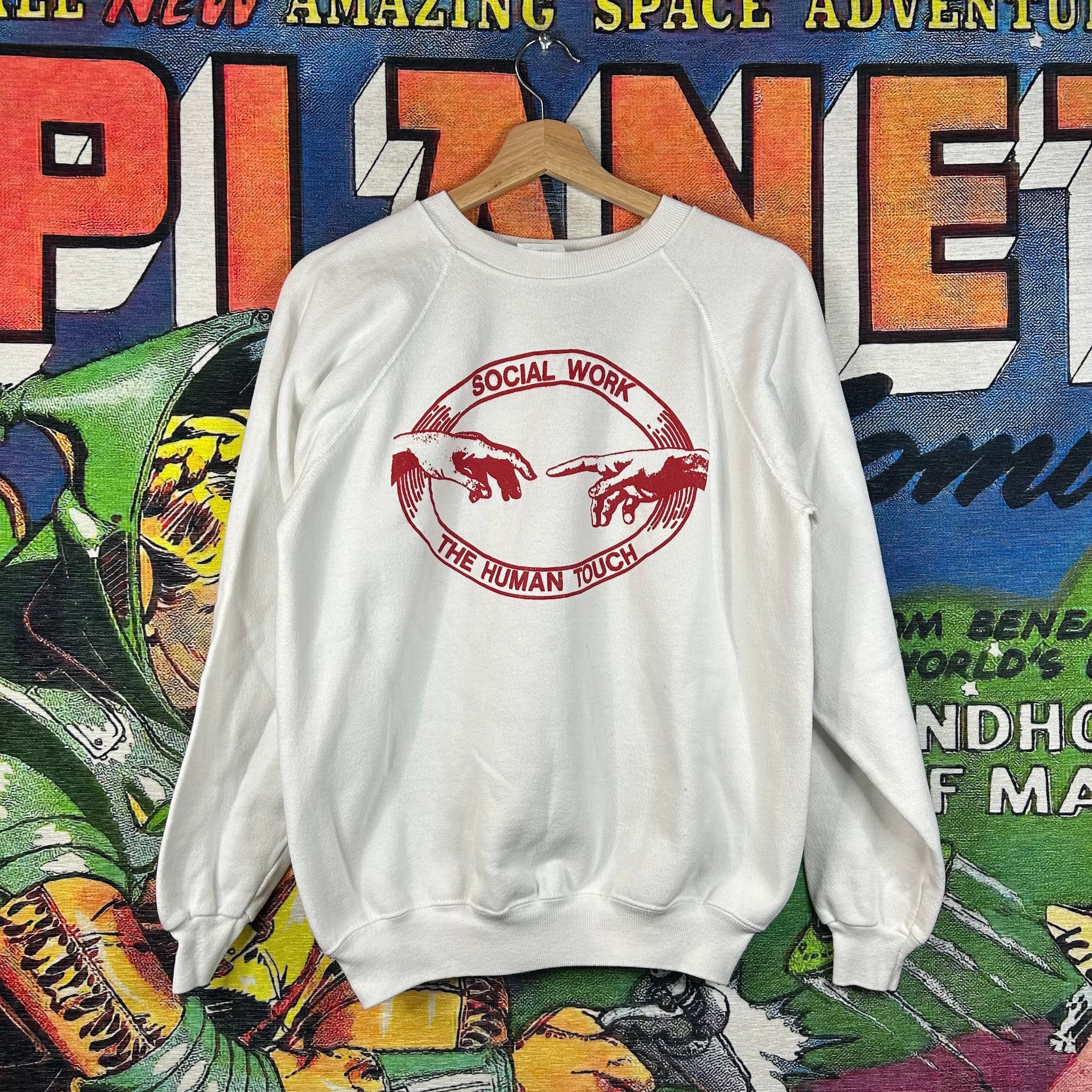 Vintage Vintage 90s Social Work Sweatshirt Size Large Size US L / EU 52-54 / 3 - 1 Thumbnail