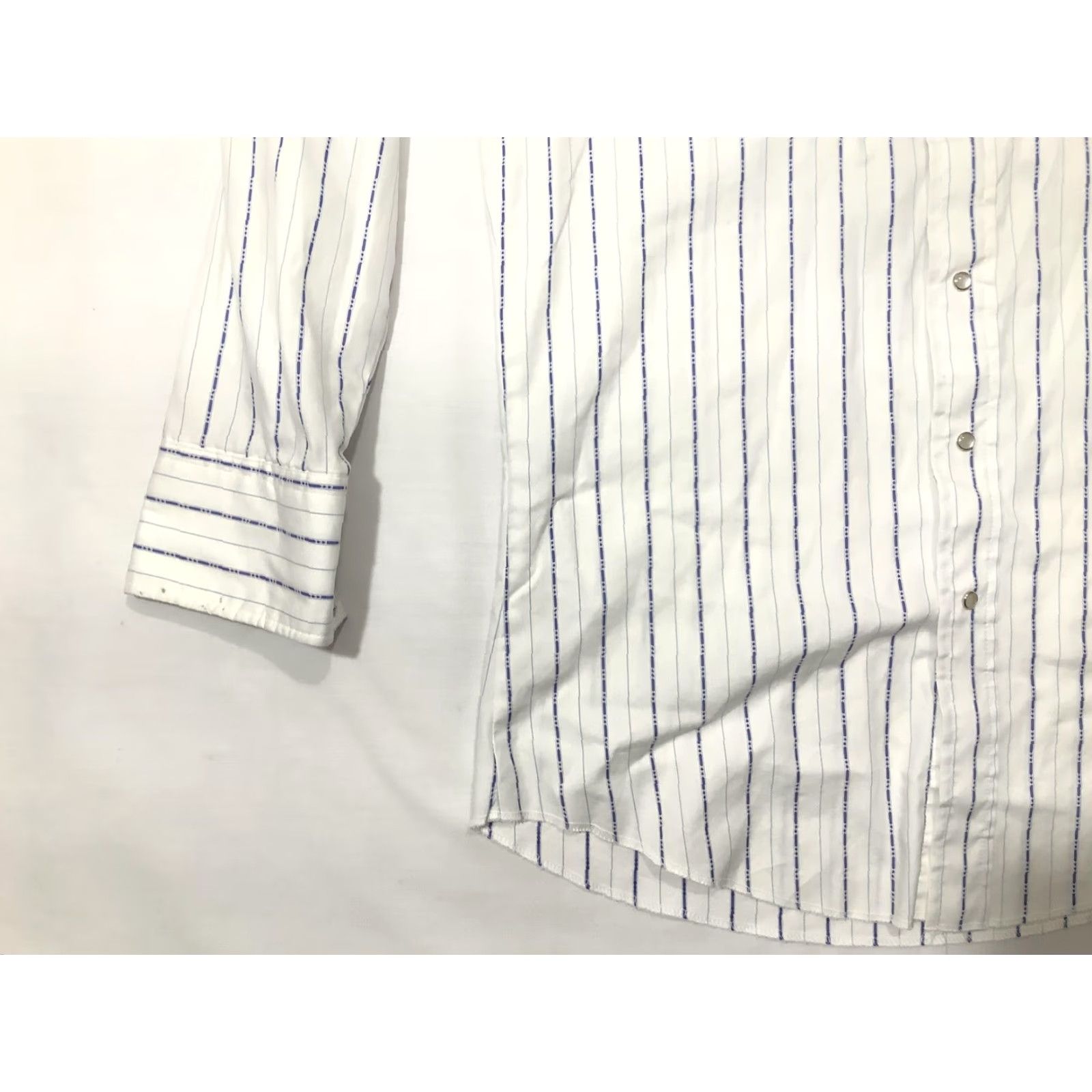 Vintage Ranch and Town Shirt Mens 15.5x34 White Blue Stripe Western Pearl Snap USA Shirt Mens 15.5x34 White Blue Stripe Western Pearl Snap USA Size US M / EU 48-50 / 2 - 3 Thumbnail
