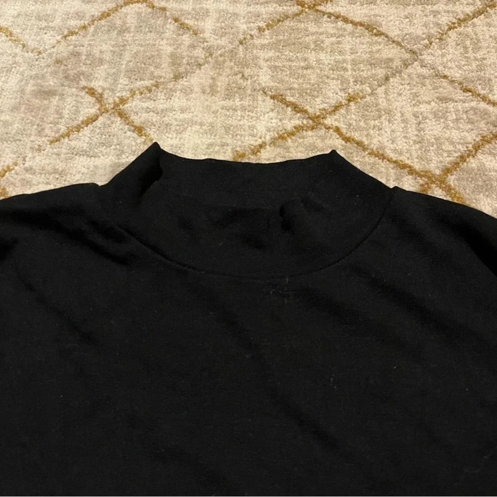 Asos Asos Bodysuit Turtleneck Mock Neck Black Long Sleeve Size 4 Size S / US 4 / IT 40 - 2 Thumbnail
