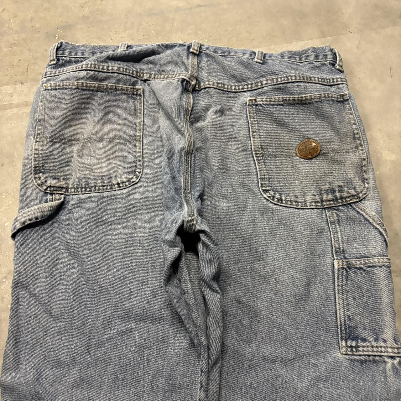 Japanese Brand × Vintage Crazy Vintage Y2K/2000s Baggy Faded Light Wash Skater Style Carpenter Denim Jeans! Size US 40 / EU 56 - 7 Thumbnail