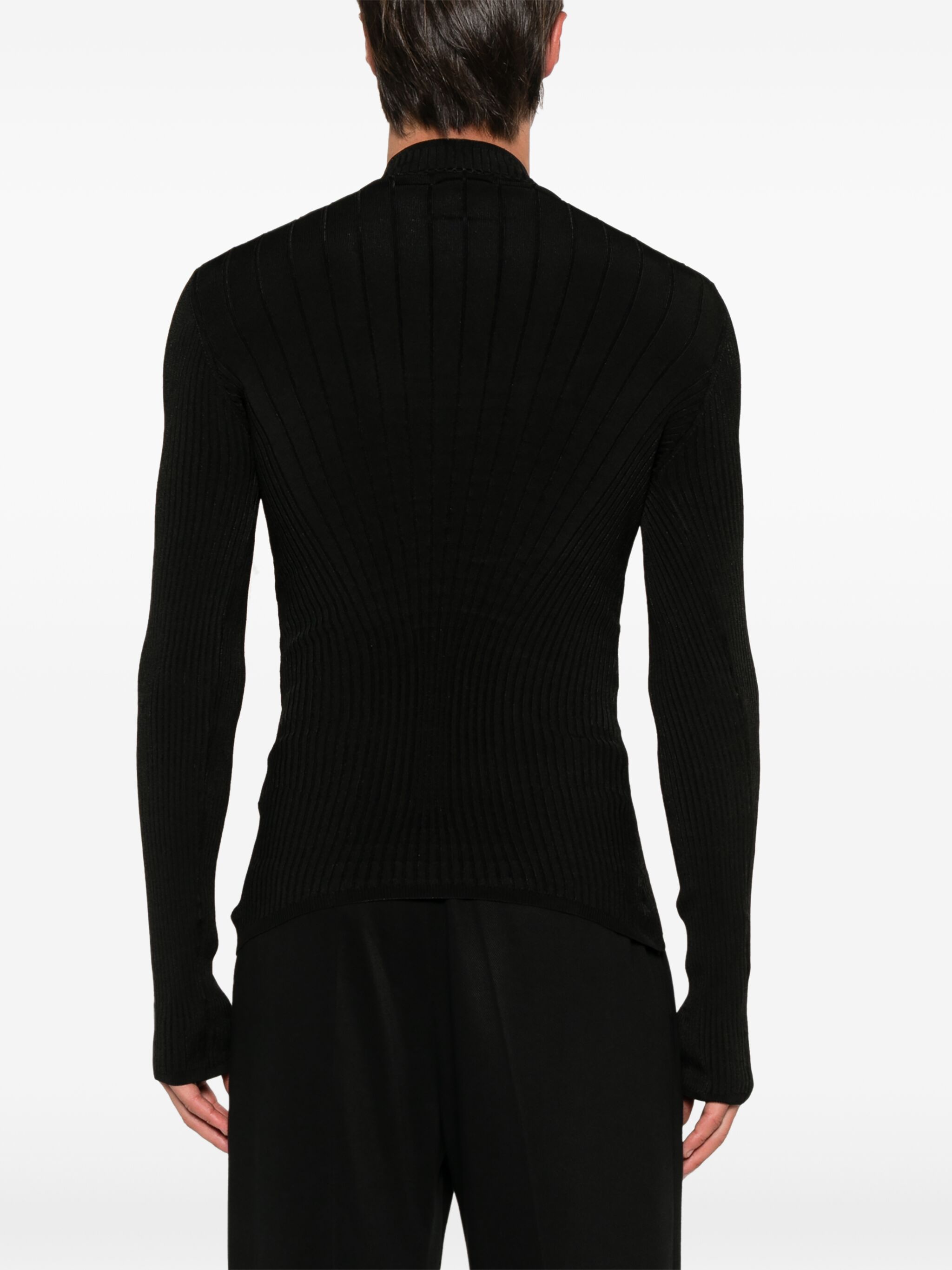 Mugler o1s22i1n1124 Fitted Long-Sleeved Top in Black Size US M / EU 48-50 / 2 - 4 Thumbnail
