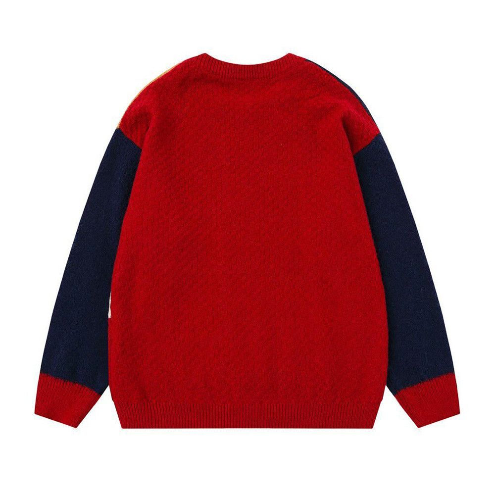 Vintage Men's asymmetrical plaid knitted stitching sweater y2k Size US M / EU 48-50 / 2 - 2 Thumbnail
