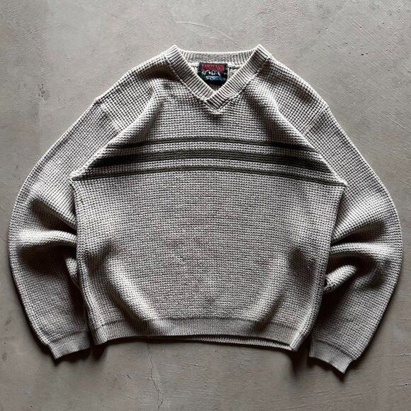 Vintage vintage lakeland boxy v neck knit sweater Size US L / EU 52-54 / 3 - 1 Thumbnail