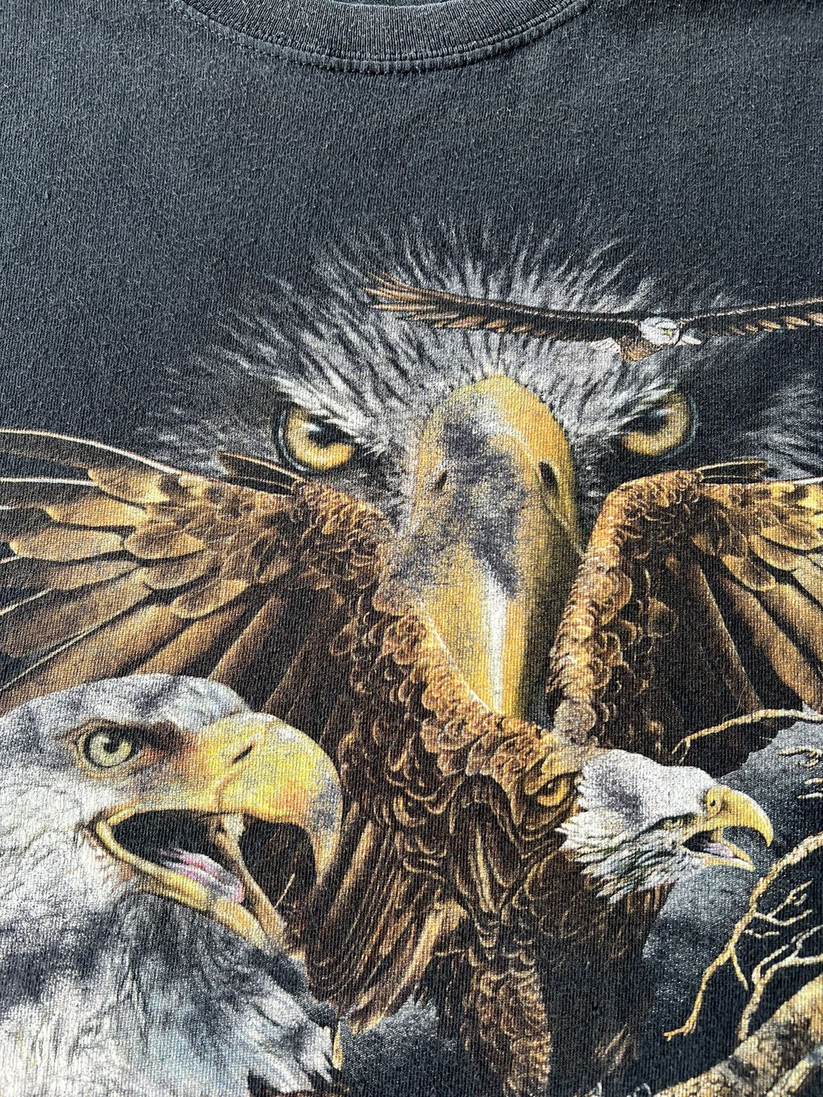 Vintage Vintage 2000s Eagle Animals Nature Graphic Black T-shirt Size US XXL / EU 58 / 5 - 4 Thumbnail