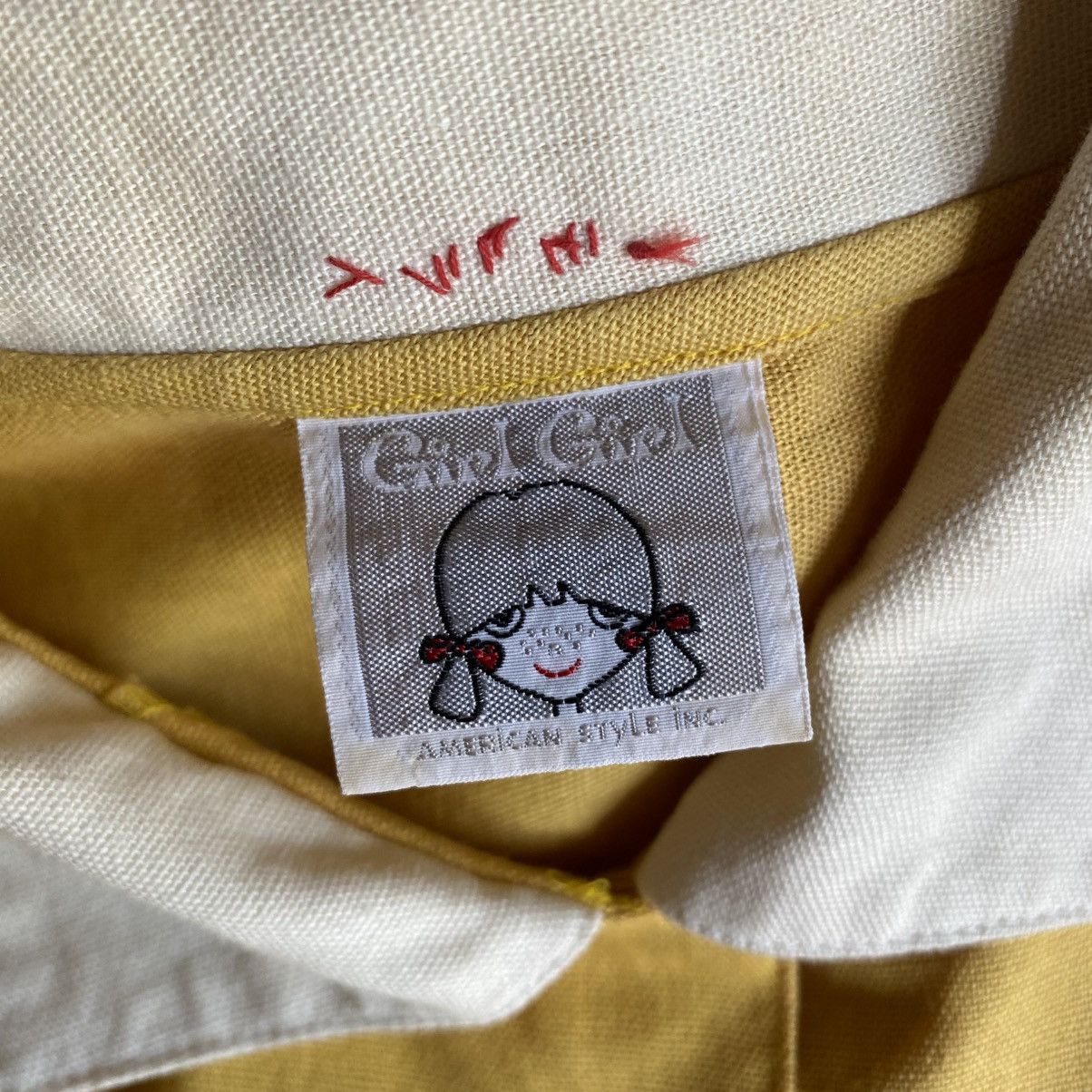 Vintage Girl Girl Yellow Contrast Collar Bowling Shirt Size M / US 6-8 / IT 42-44 - 8 Thumbnail