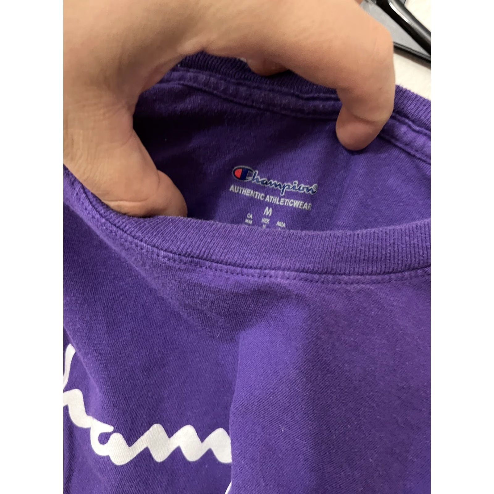 Champion VINTAGE Champion T-Shirt Men M Purple Logo 90s Short Sleeve Crew Neck Size US M / EU 48-50 / 2 - 3 Thumbnail