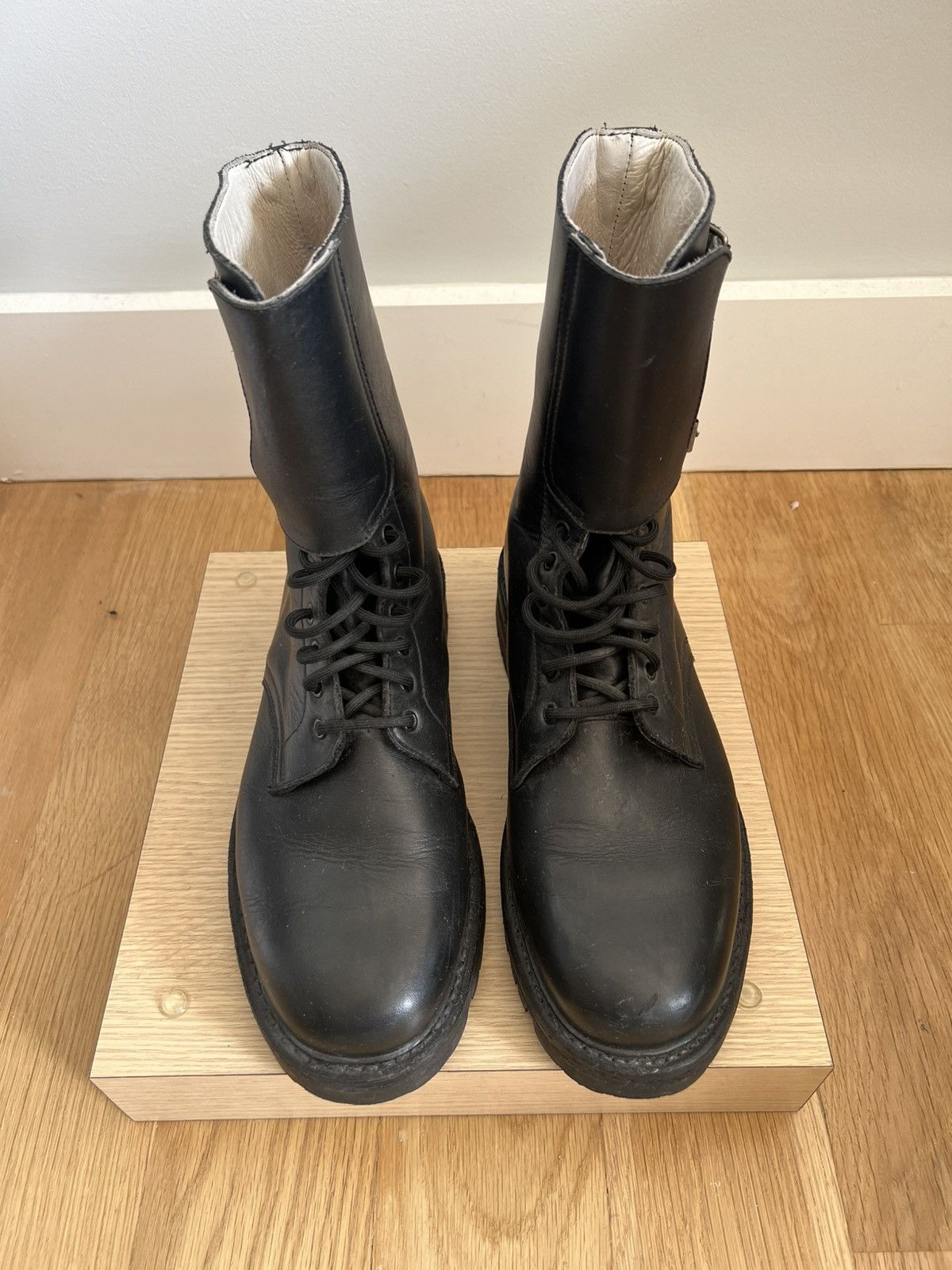 Other Black leather combat high top boots Size US 10 / EU 43 - 2 Thumbnail