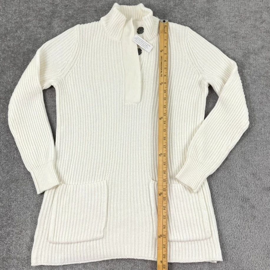 Soft Surroundings Soft Surroundings Sweater Womens Small White Rib-Knit Pullover High Neck Long Sleeve Casual Classic Size S / US 4 / IT 40 - 3 Thumbnail
