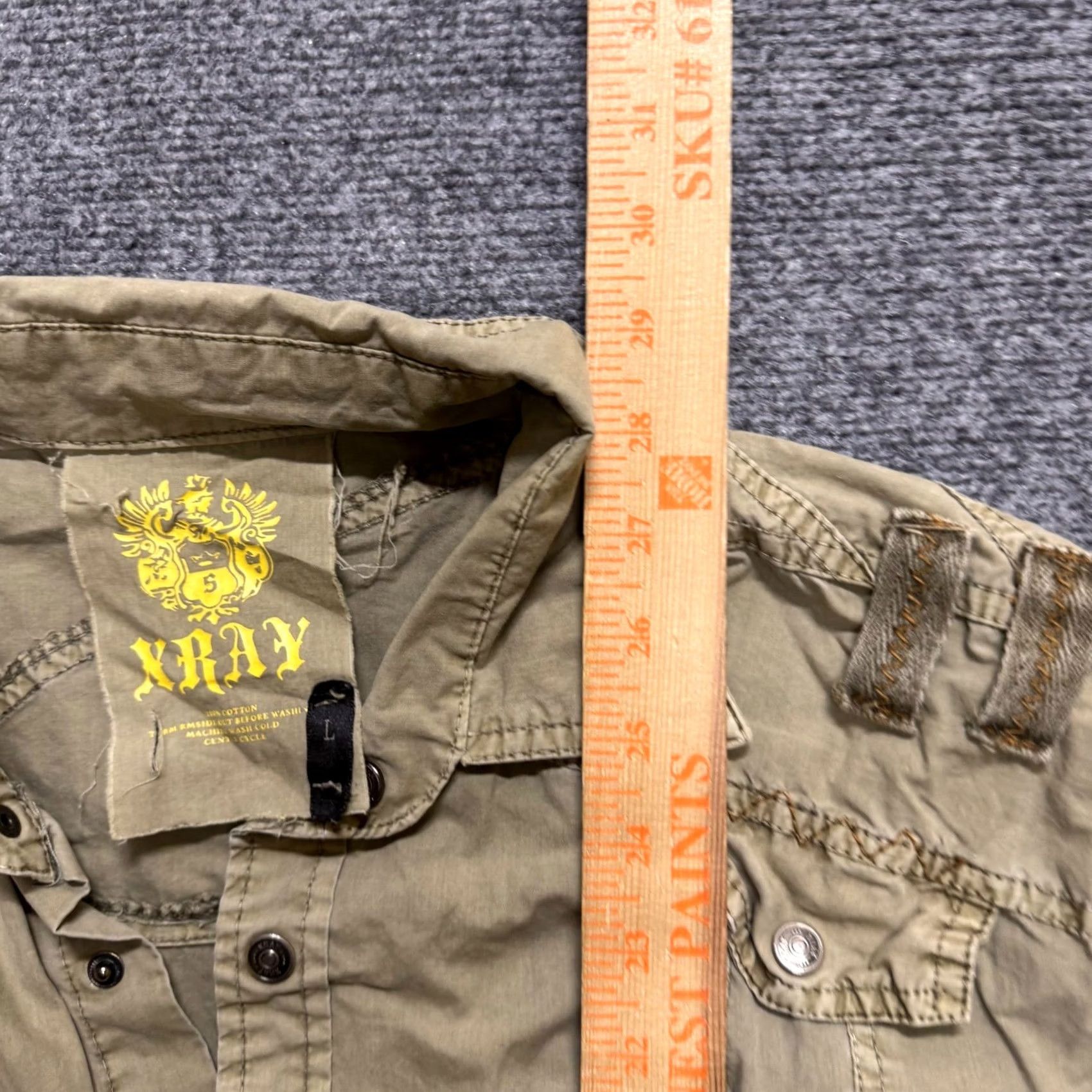 Vintage VTG Y2K Plaid Button Up Shirt Mens L Long-sleeve Embroidered Distressed Military X-ray (Unbranded) Size US L / EU 52-54 / 3 - 6 Thumbnail