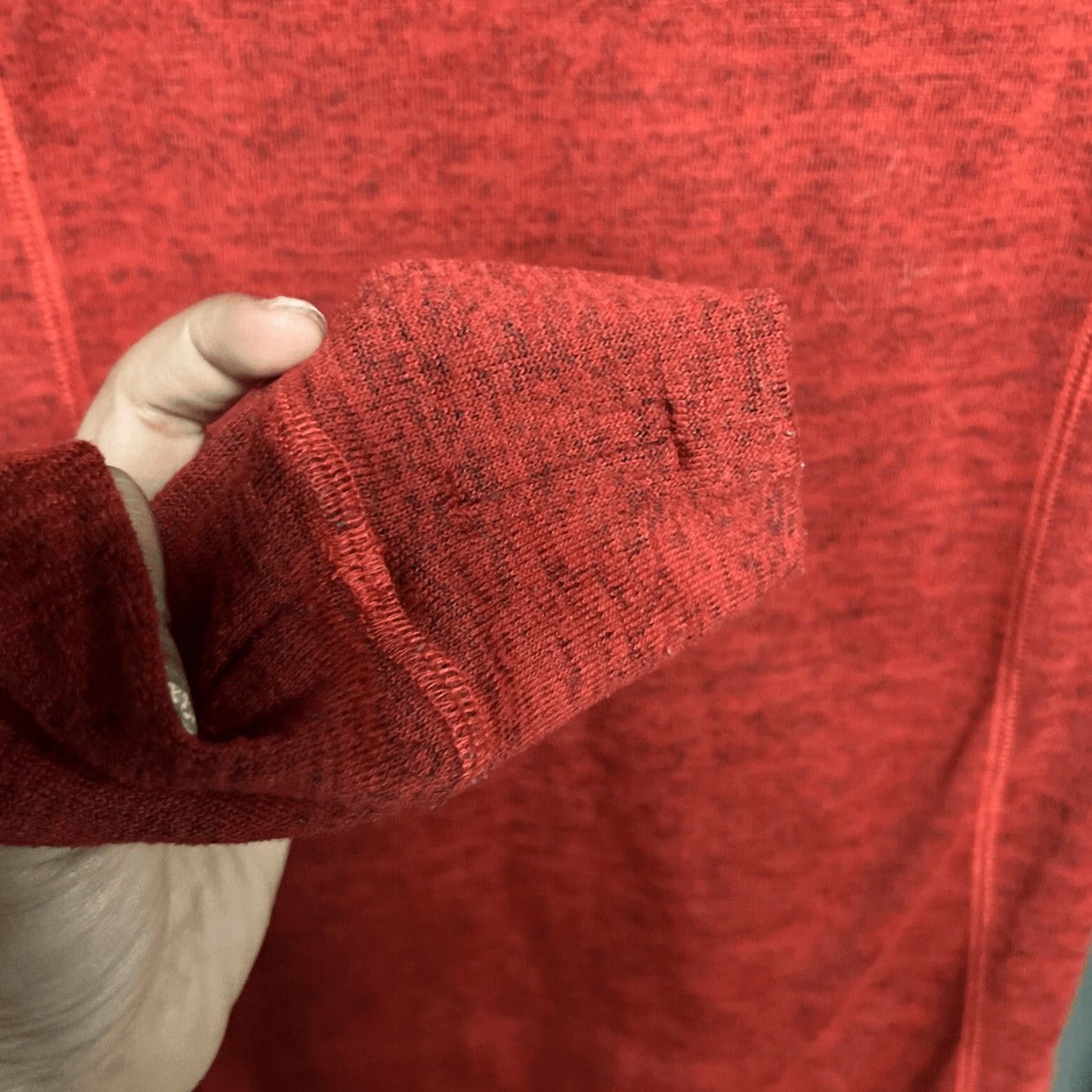 Vintage Kuhl Womens Pullover Sweater XS Red Cowl Neck Pockets Thumholes Front Pocket Raglan Sleeve Size XS / US 0-2 / IT 36-38 - 4 Thumbnail