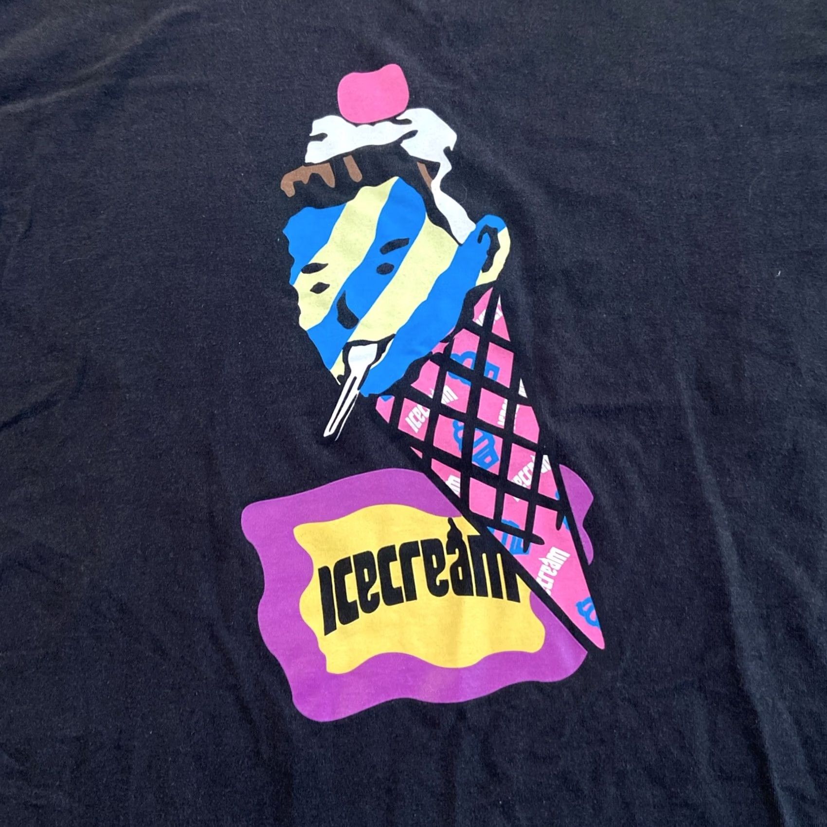 Vintage Icecream Shirt XL Black Crew Neck Graphic T-Shirt Ice cream Horror Pattern Men Short Sleeve Comfort Regular 12345 Size US XL / EU 56 / 4 - 2 Thumbnail