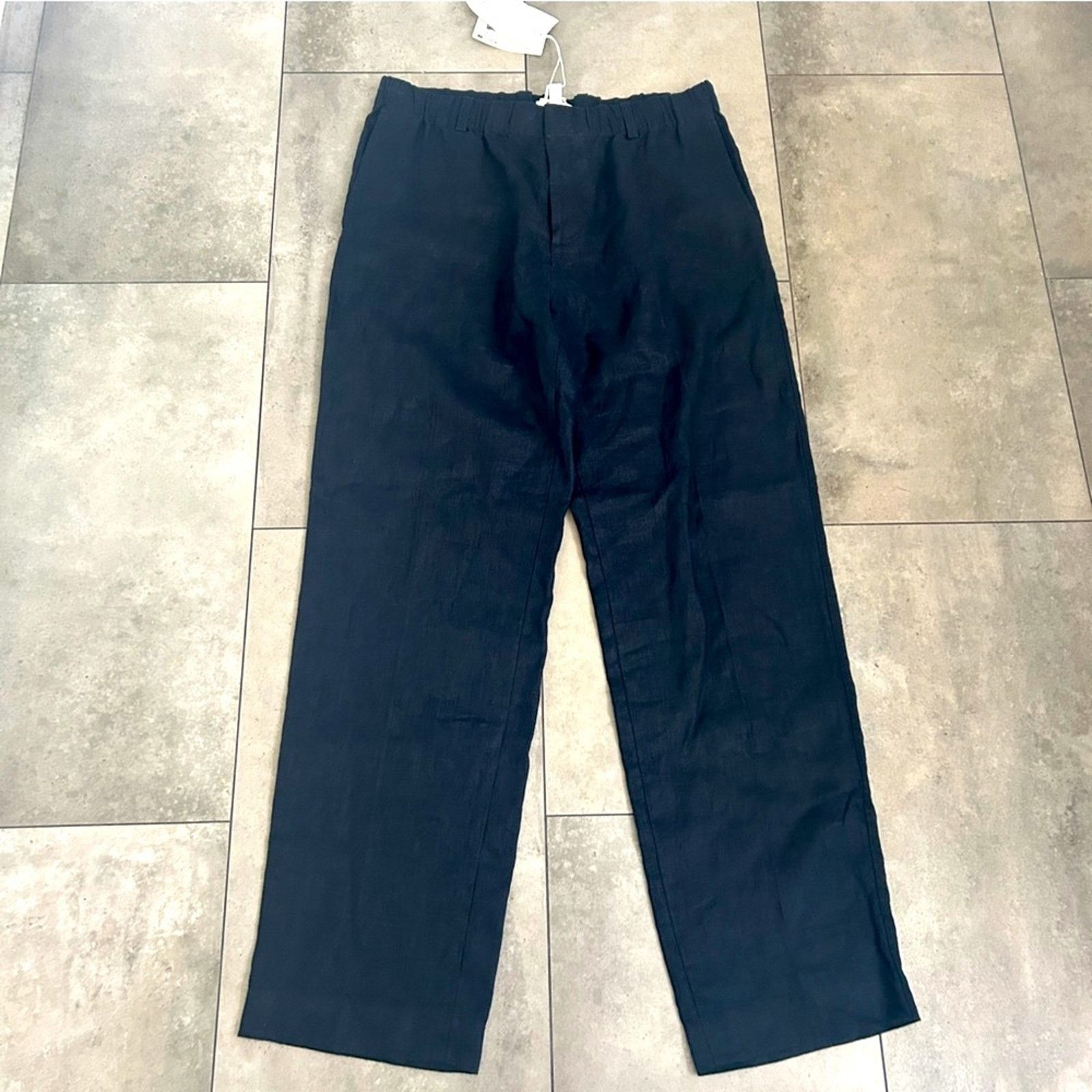 Cos NEW COS navy blue recycled linen drawstring pants 34R Size US 34 / EU 50 - 1 Thumbnail