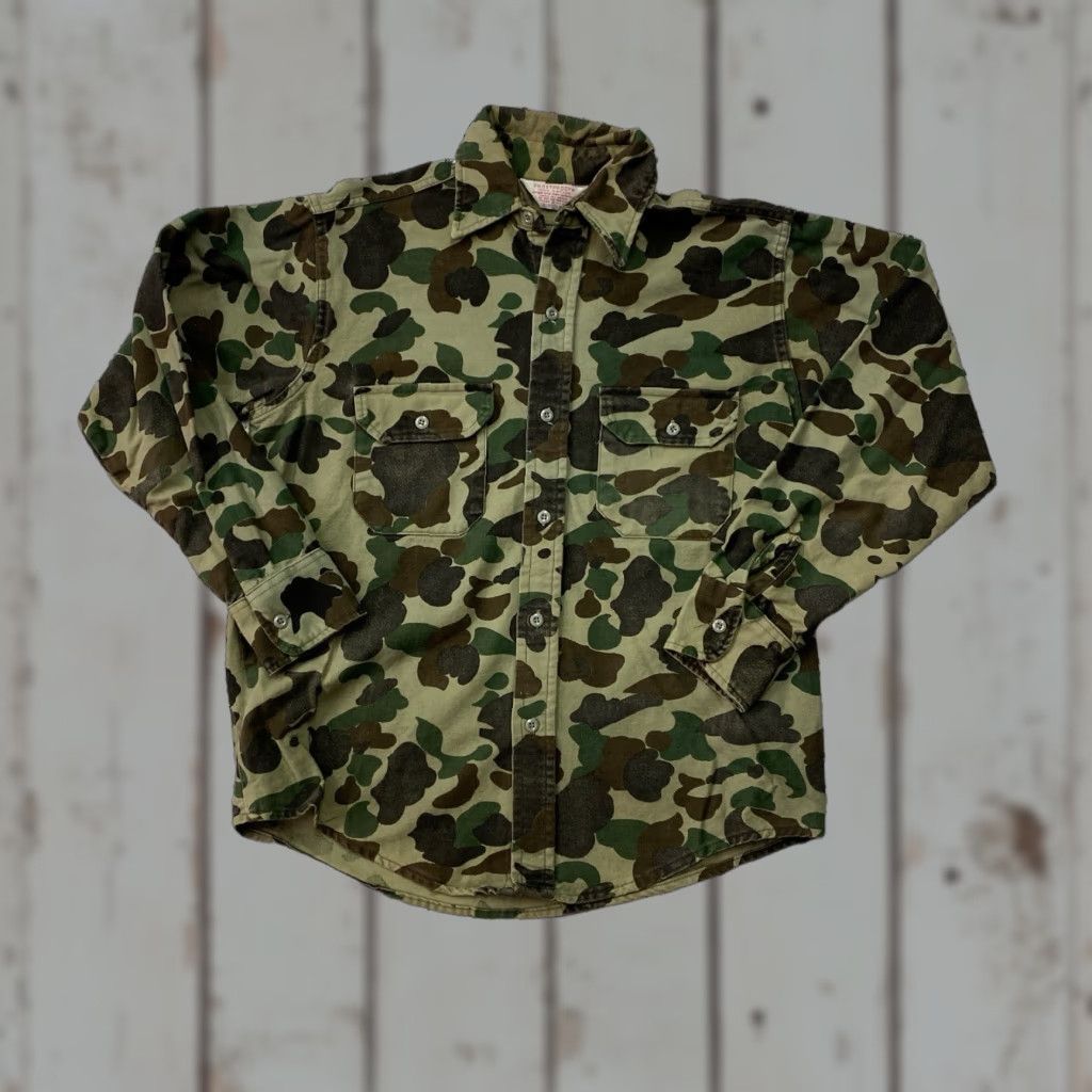 Vintage VINTAGE Frostproof Duck Frog Camo Chamois Flannel Button Up Shirt Mens S-M Size US M / EU 48-50 / 2 - 1 Thumbnail