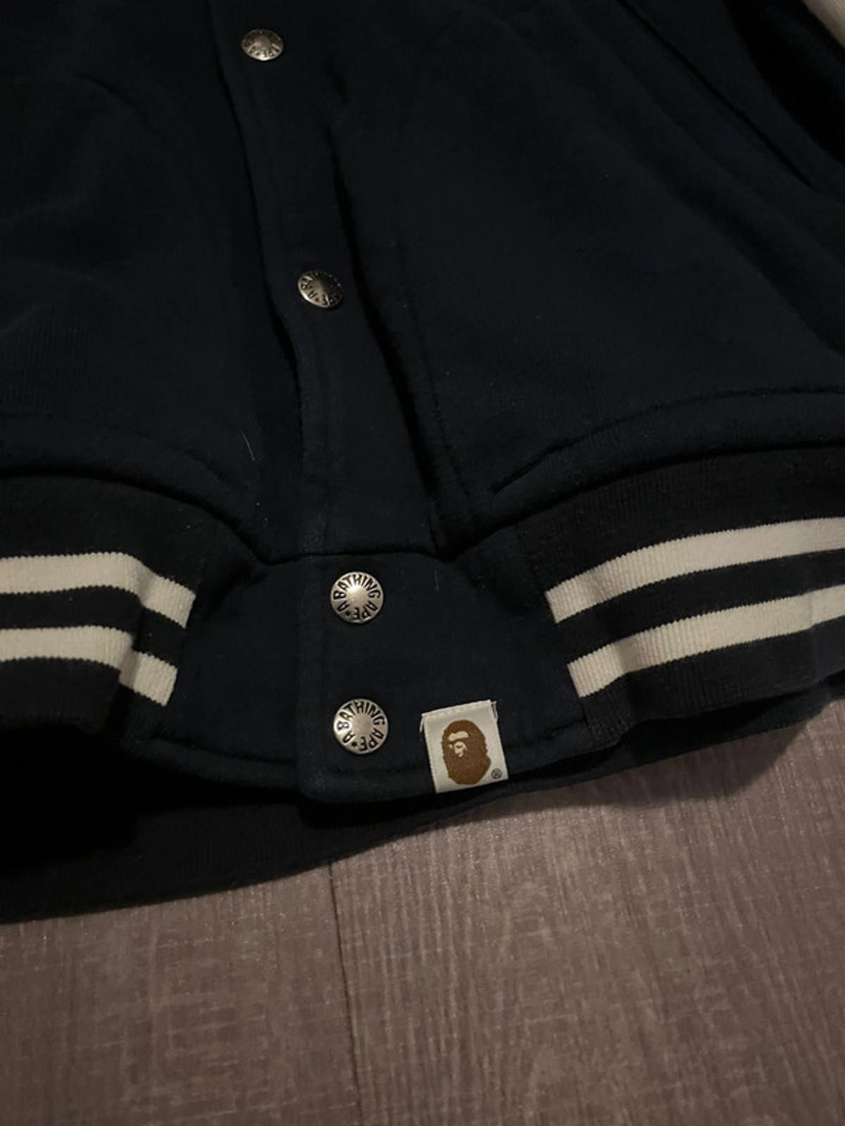 Bape BAPE - Shark Hoodie Black and White Varsity Jacket Size US M / EU 48-50 / 2 - 6 Thumbnail