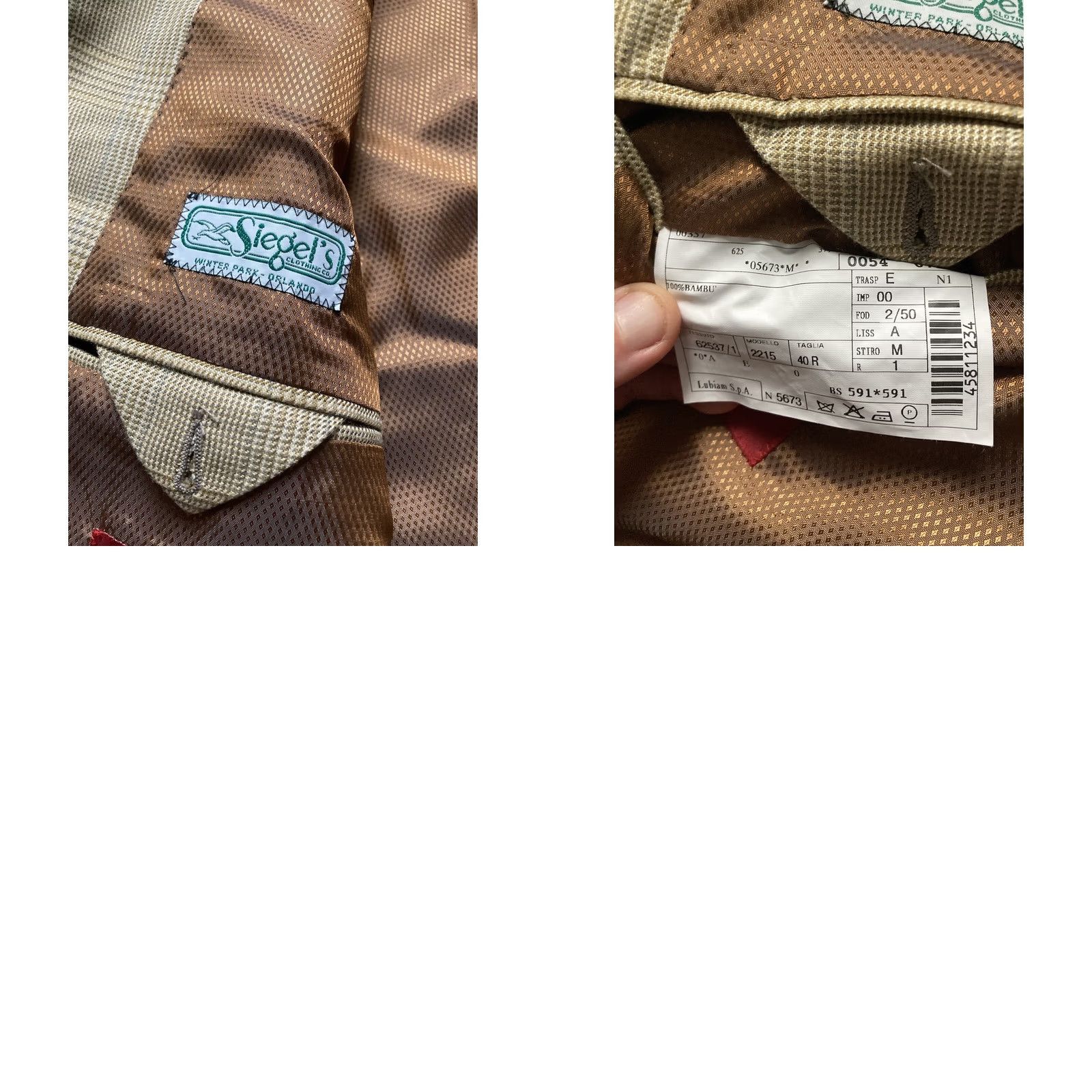 Luigi Bianchi Luigi Bianchi Mantova Blazer Mens 40R Bamboo Notch Lapel Plaid Beige Italy Jacket Coat Regular Button Two-Button Size 40R - 9 Thumbnail