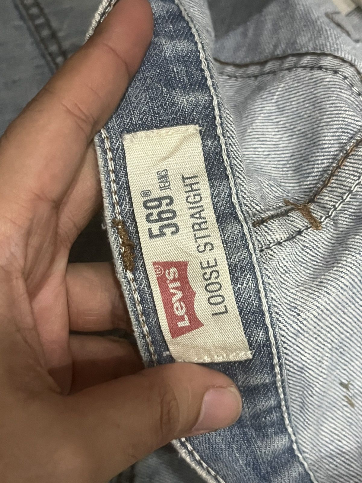 Levi's Vintage Levi’s 569 Light Rusty Blue Distressed Loose Jeans Size US 38 / EU 54 - 17 Thumbnail