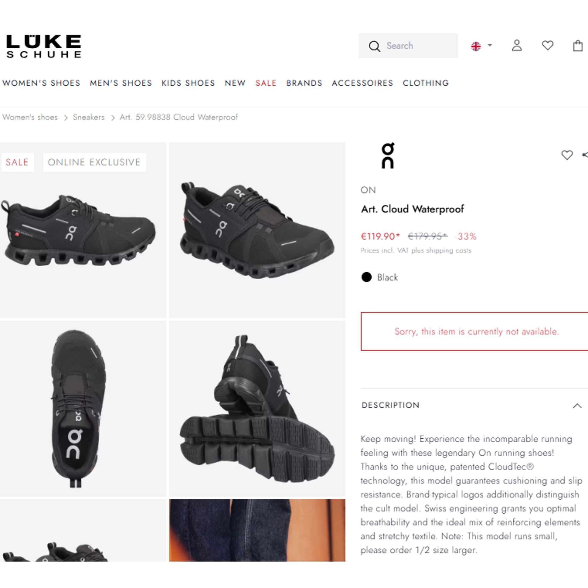 On ON Art. Cloud Waterproof Swiss Running Sneakers Womens 8.5M Size US 8.5 / EU 41-42 - 5 Thumbnail