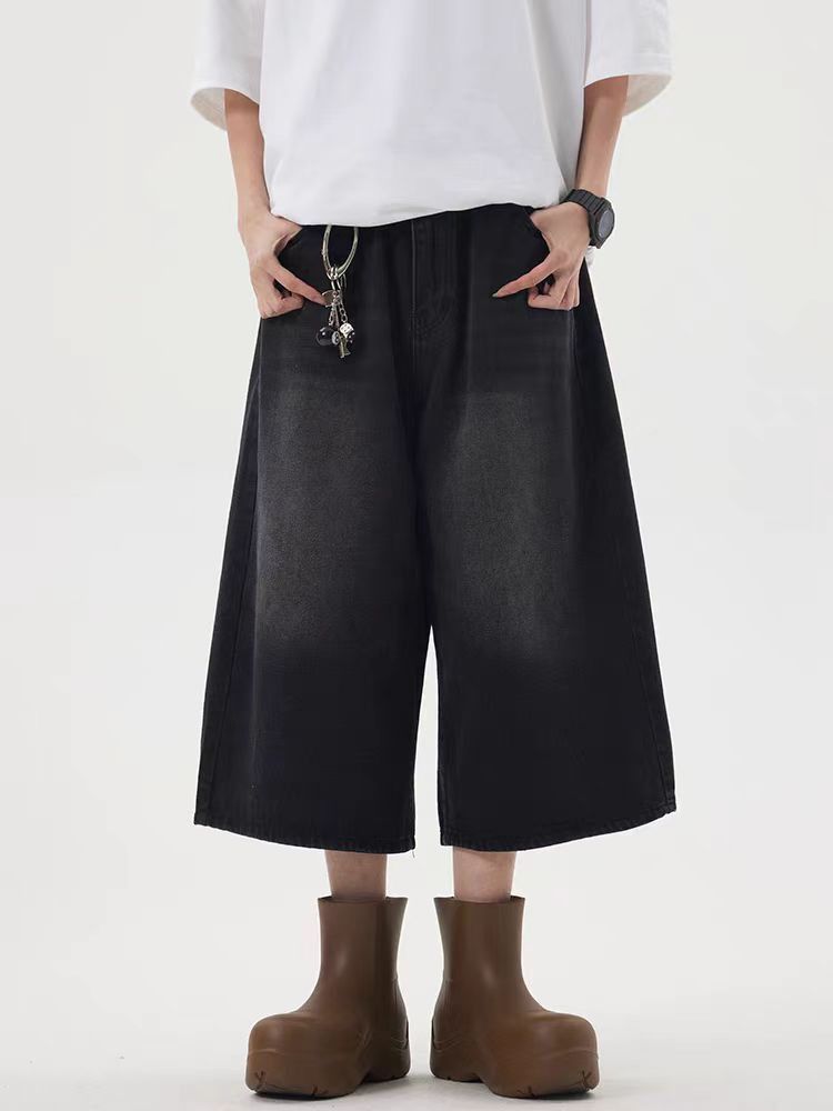 Japanese Brand × Vintage Street Hip Hop Washed Loose Denim Shorts Size US 34 / EU 50 - 1 Thumbnail