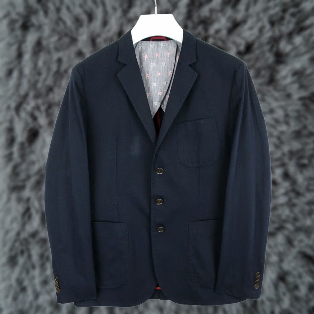 Hugo Boss HUGO BOSS Raye-W Blazer Men's US 38 Single-Breasted Navy Blue Cotton Lined Pockets Formal Jacket Size 38R - 1 Thumbnail