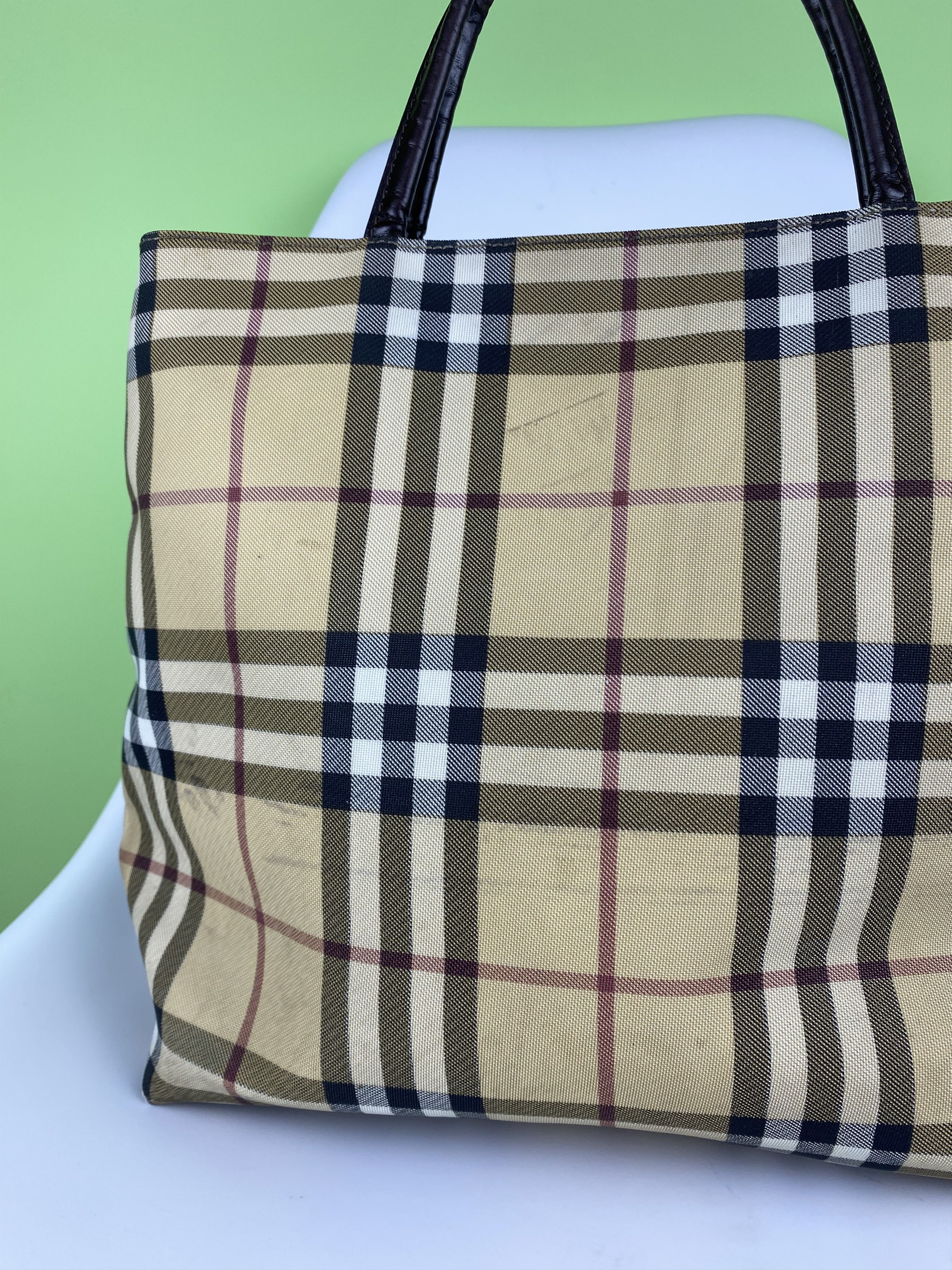 Burberry Burberry London Beige Nova Check Coated Canvas Tote Bag Size ONE SIZE - 10 Thumbnail