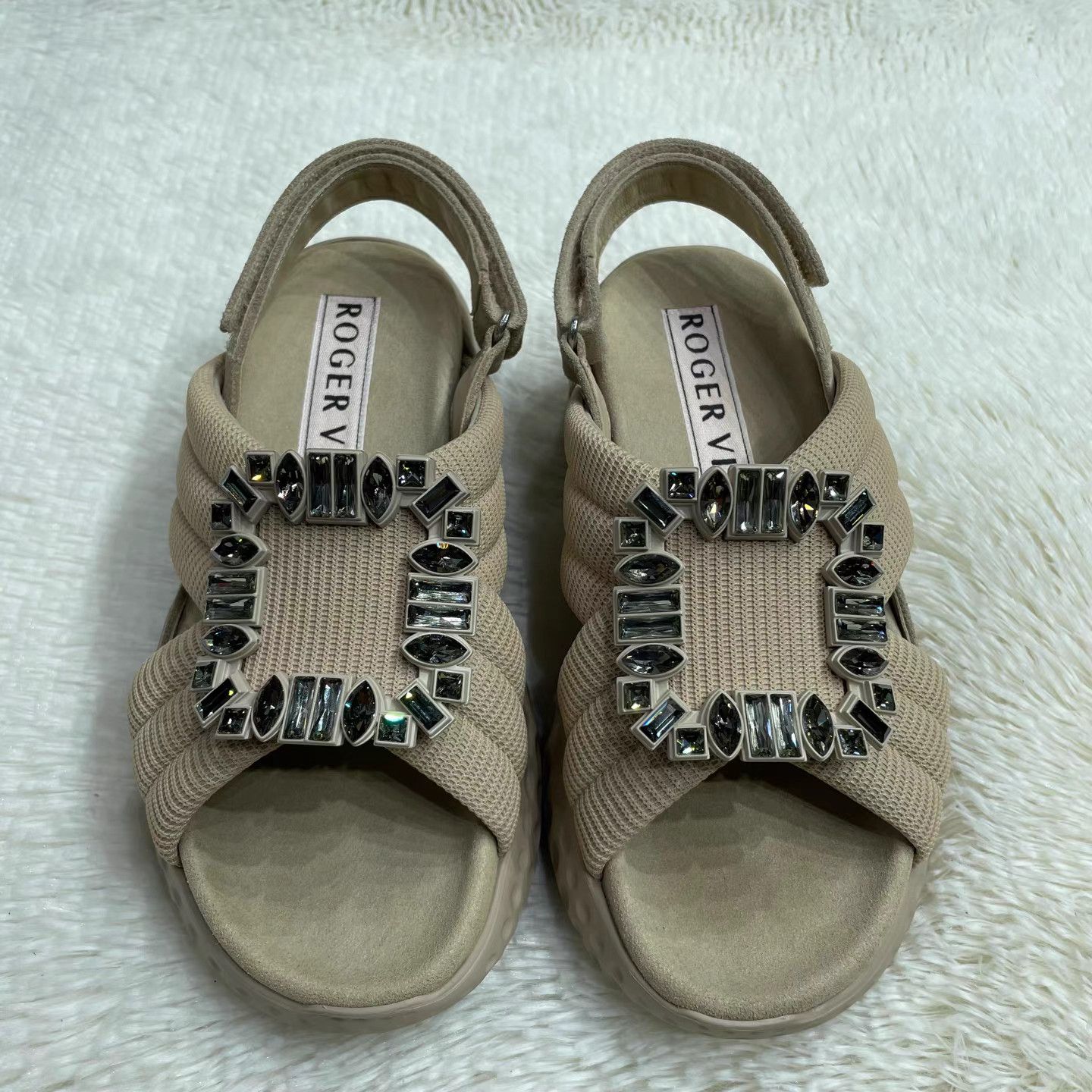 Roger Vivier Roger Vivier Viv' Run Velcro Strap Sandals K15 Size US 7 / IT 37 - 2 Thumbnail