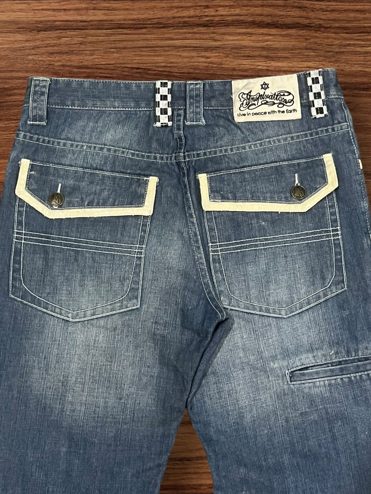 Japanese Brand ⚡️Sick⚡️Japanese Brand Jehova Checkered Distressed Curve Jeans Size US 32 / EU 48 - 7 Thumbnail