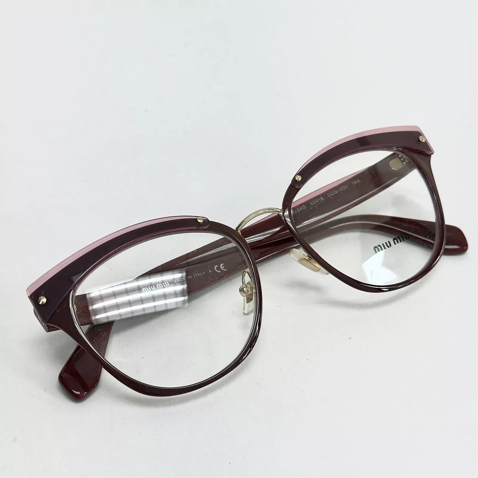 Miu Miu MIU MIU RASOIR 54Q Gold Layers Red Pink 52mm Optical MU54QV Size ONE SIZE - 2 Thumbnail