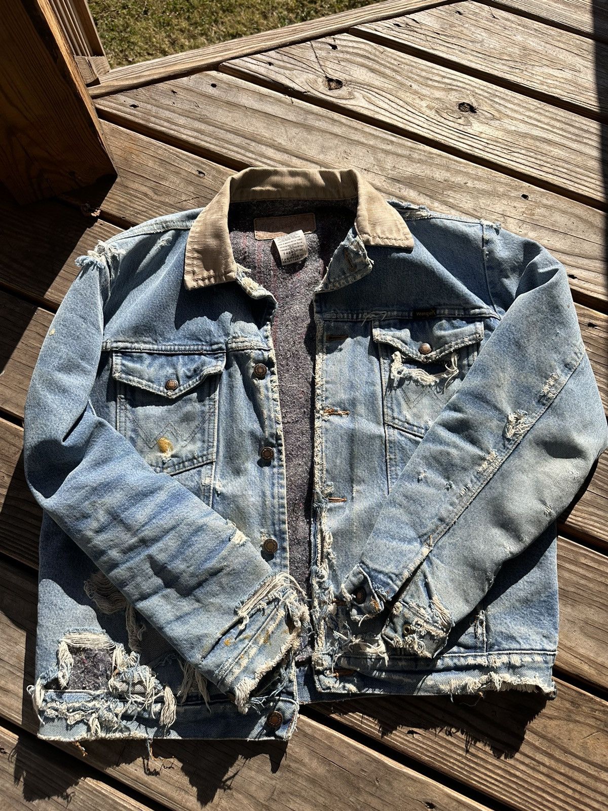 Vintage Wrangler Lined Denim Jacket Farm Chore Jacket