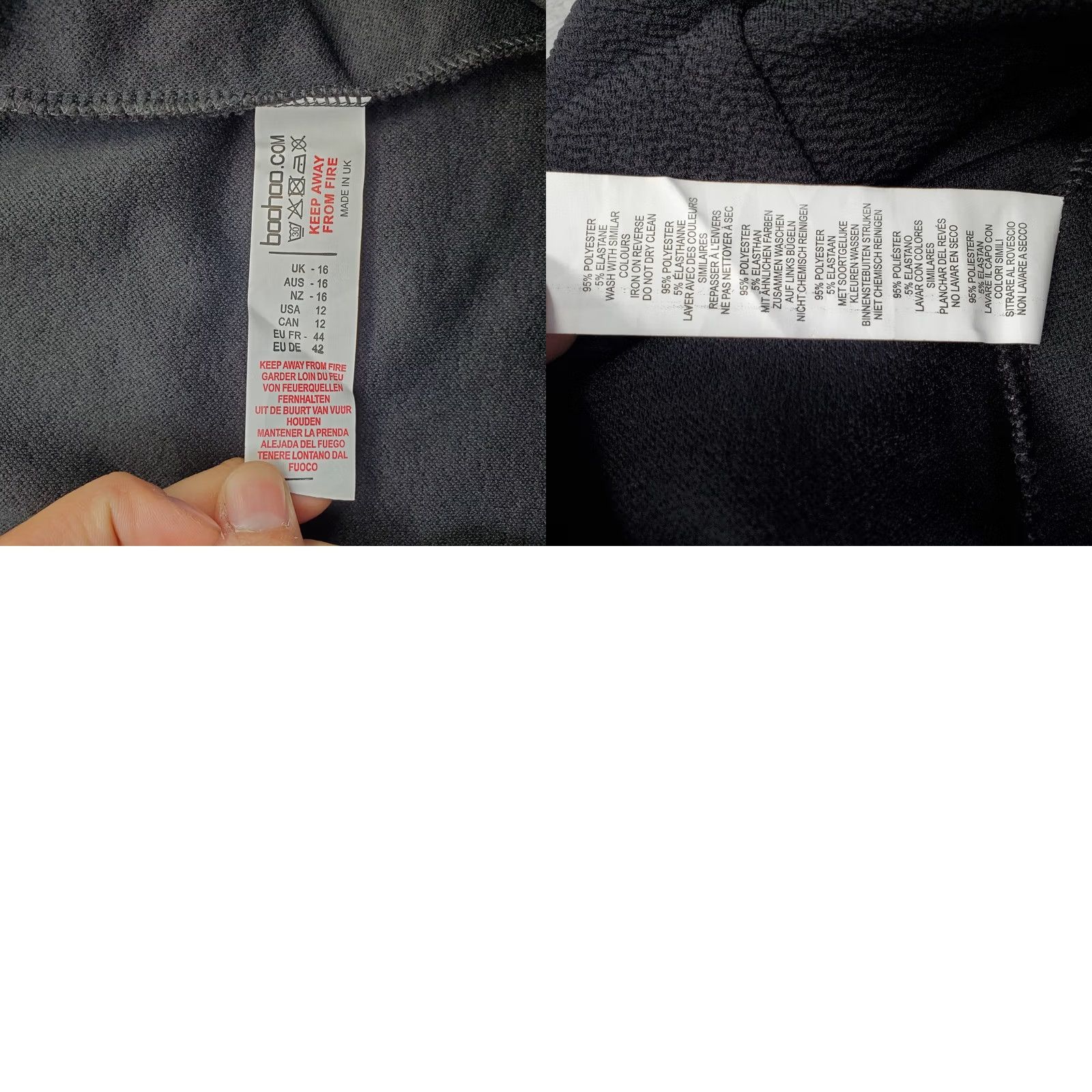 Boohoo Boohoo Pants Womens 12 Black Textured Pleat Front Stretch Elastic Waist Trouser Pants Size 34" / US 12 / IT 48 - 8 Thumbnail