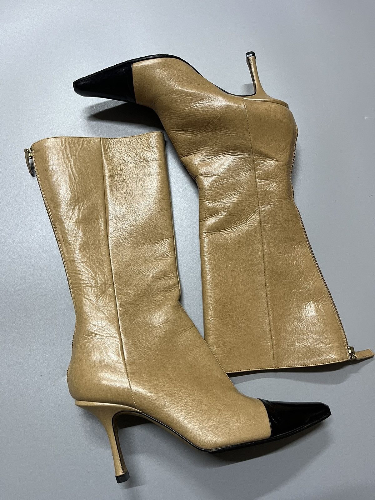 Black Jimmy Choo Zip Up High Heel Boots size 36