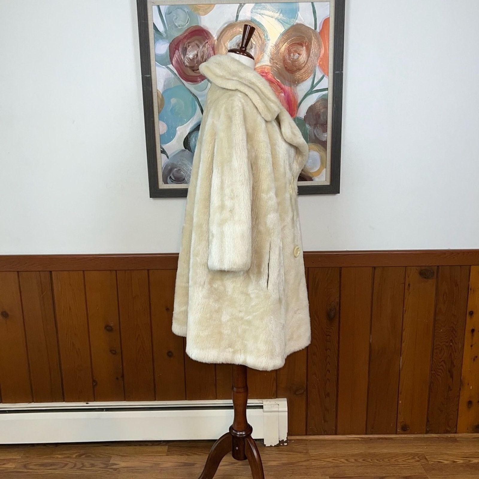 Vintage Funky Vintage 1960s/70s Alatia Almanac Faux Fur Coat! Size L / US 10 / IT 46 - 4 Thumbnail