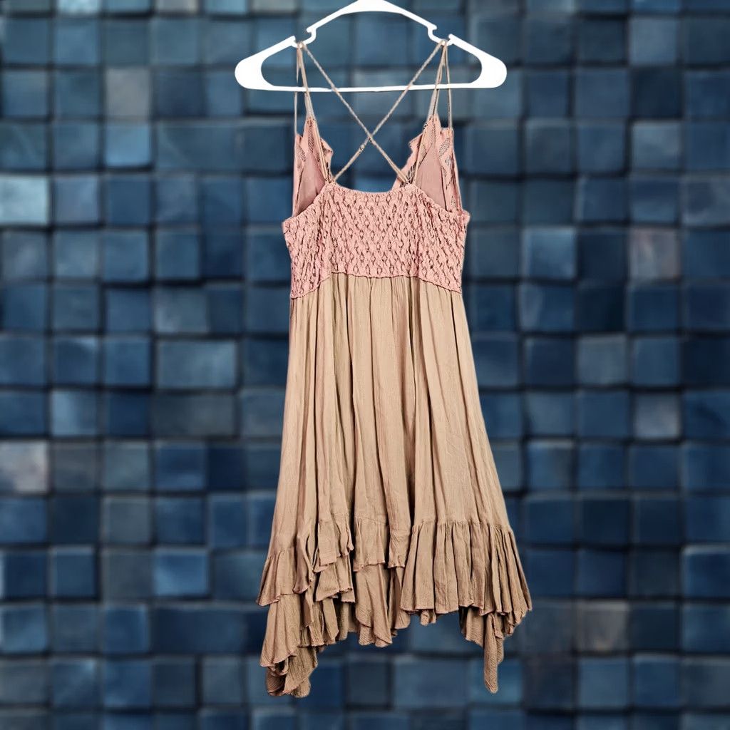Free People Free People Women's Adella Slip Dress S Multicolor Lace Sleeve Short Size S / US 4 / IT 40 - 1 Thumbnail
