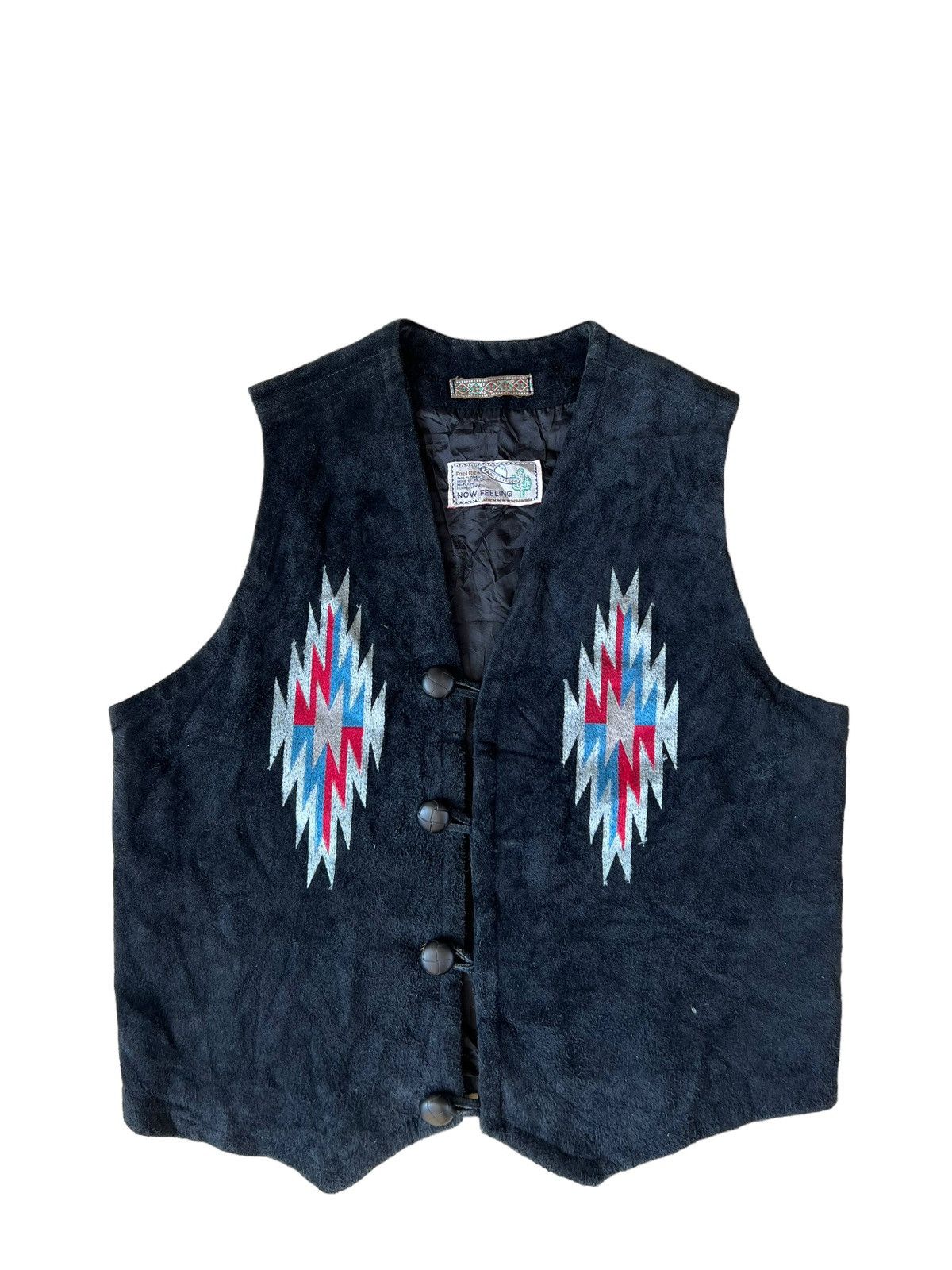 image of Freewheelers x The Flat Head Vintage Pract Studio Japan Ortega Cowhide Suede Leather Vest in Black 