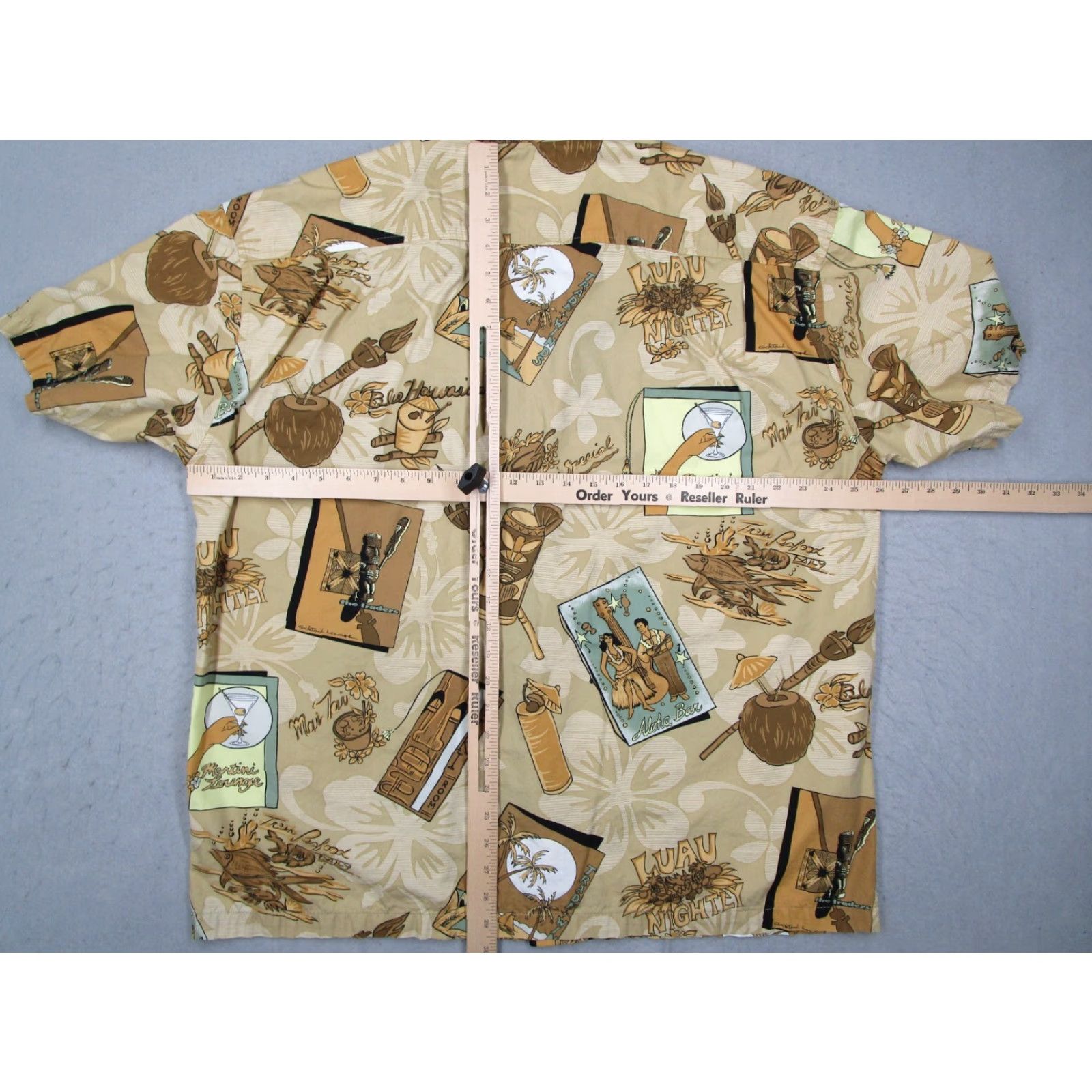Vintage Toes on The Nose Shirt Men Large Brown Button-Up Hawaiian Tiki Pocket Short Sleeve USA Size US L / EU 52-54 / 3 - 6 Thumbnail