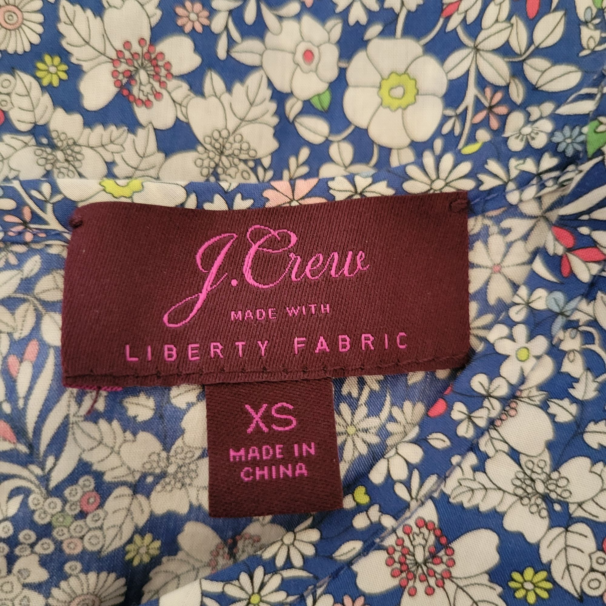 J.Crew J Crew Liberty Fabric Floral Blouse XS Long Sleeve Shirt Blu Size XS / US 0-2 / IT 36-38 - 2 Thumbnail
