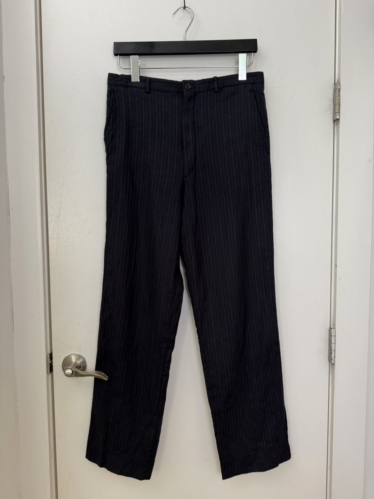 Prada 2000s Wool-Silk Pinstripe Trousers Size US 32 / EU 48 - 1 Thumbnail