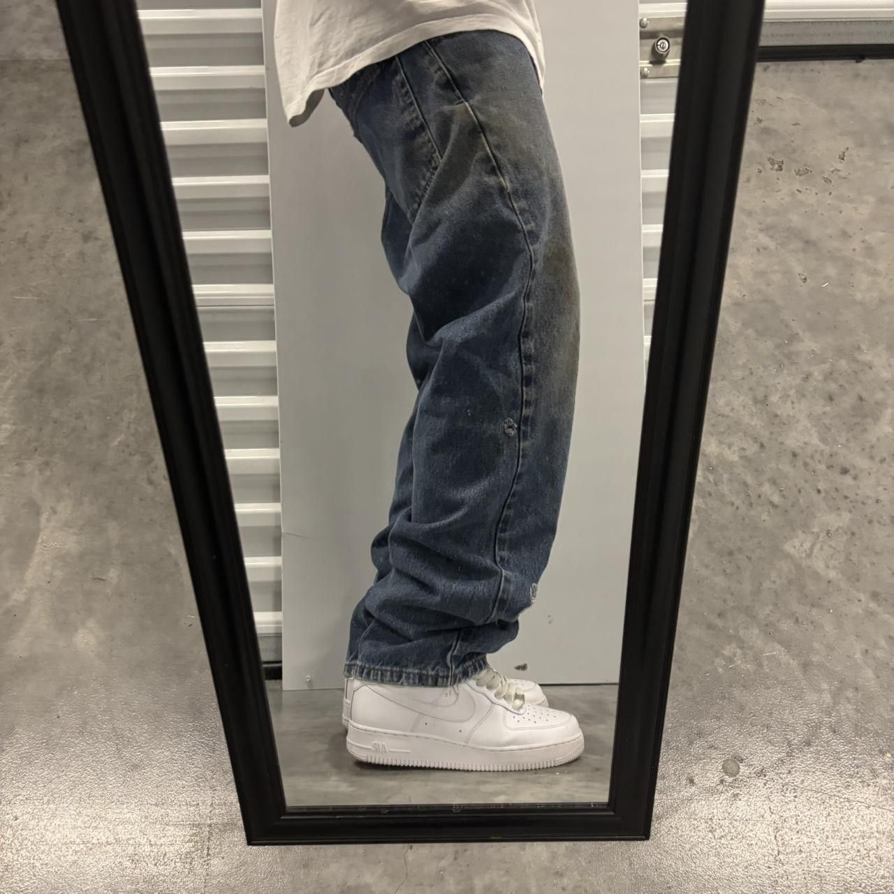 Japanese Brand × Vintage Crazy Vintage Y2K/2000s Grunge Faded Dark Wash Workwear Style Denim Jeans! Size US 34 / EU 50 - 2 Thumbnail