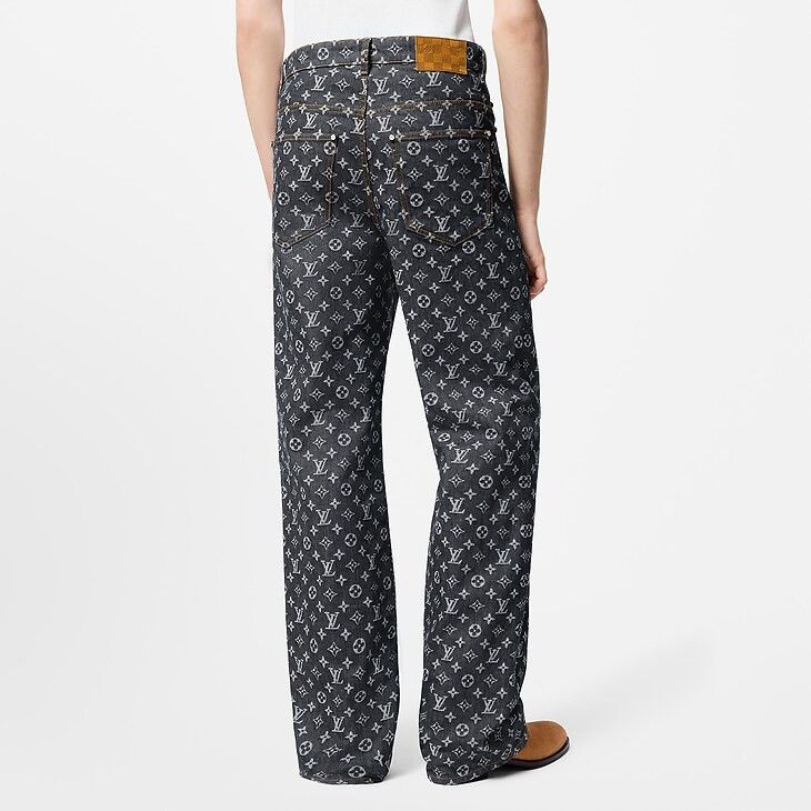 Louis Vuitton Monogram Jacquard Denim Skate Trousers Size US 31 - 5 Thumbnail